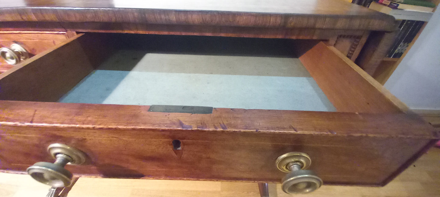 Elegant Antique Regency Rosewood Cross-Banded Sofa Table