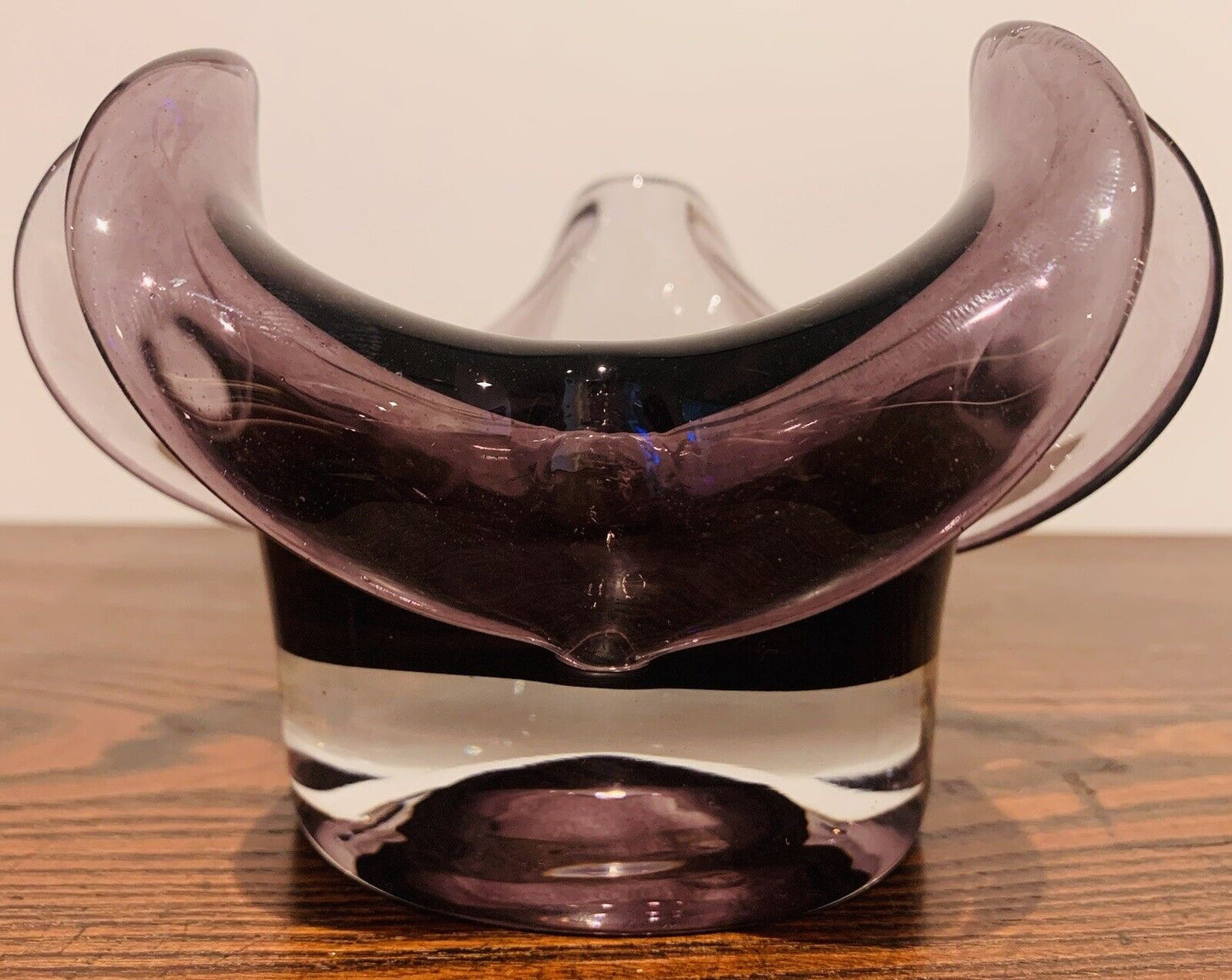 Beautiful Vintage Murano Amethyst Glass Handkerchief Bowl
