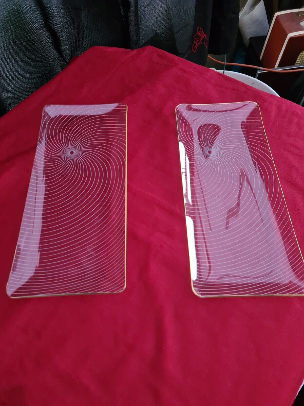 ''Chance Brothers' Swirl Pattern Glass Serving Plates