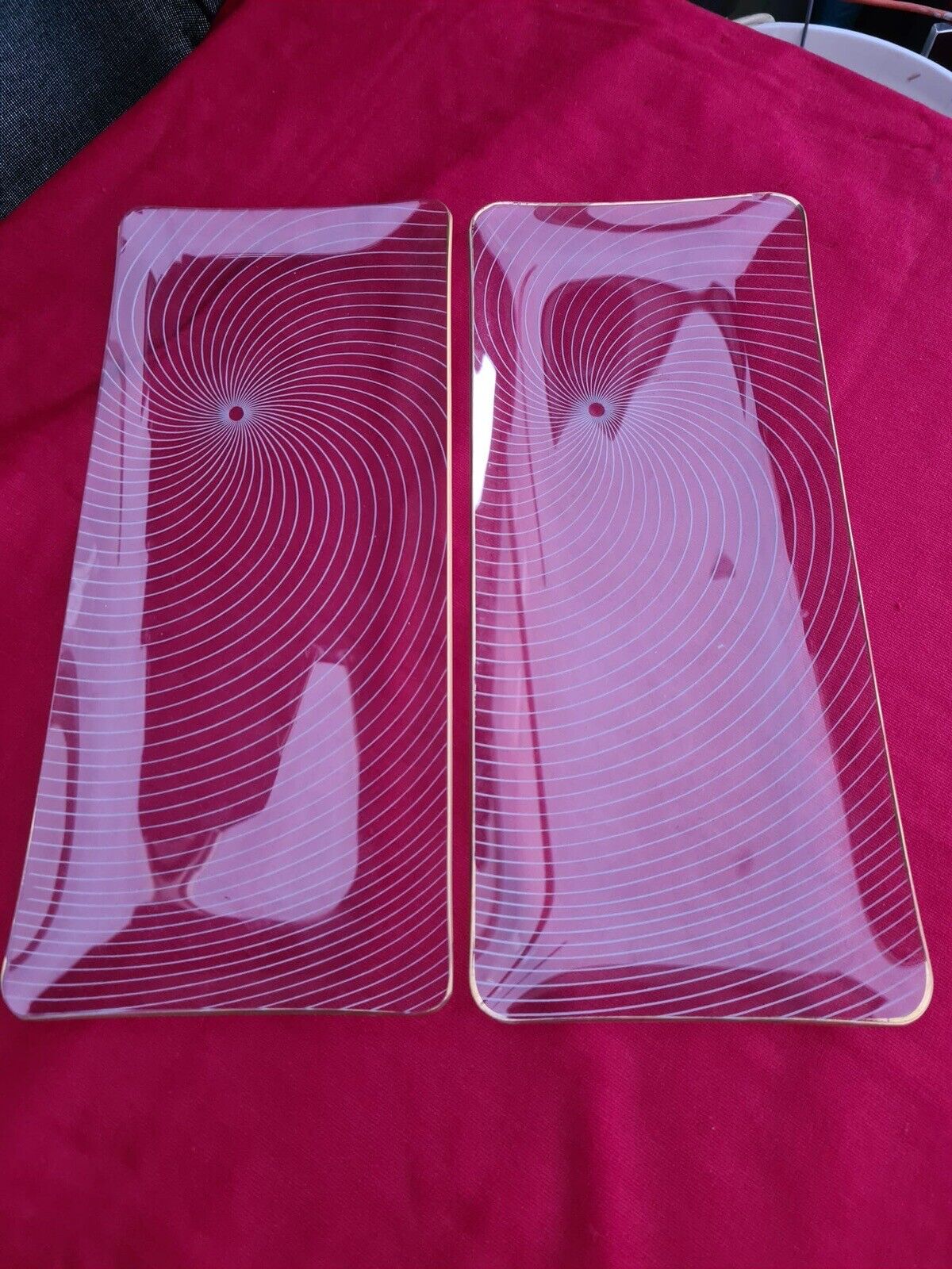 ''Chance Brothers' Swirl Pattern Glass Serving Plates
