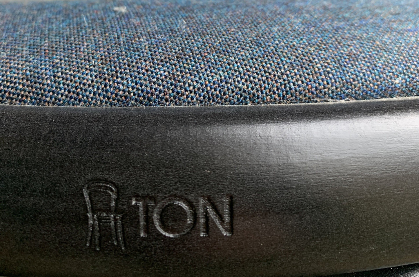 Pair of TON No.60 Ebonised Beechwood Stools Navy Blue Seats Thonet Heritage