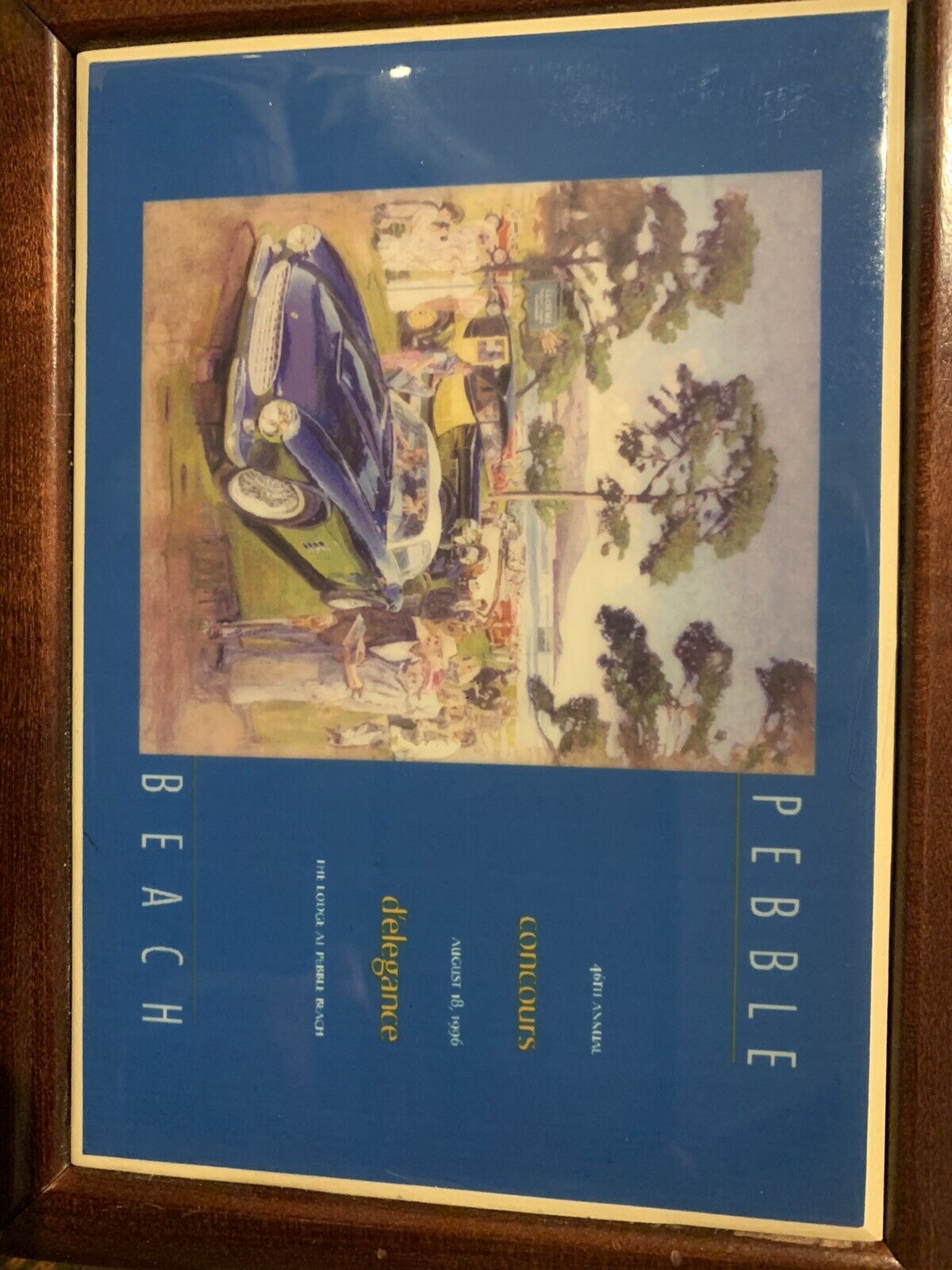 Pair of Vintage Pebble Beach Concours d'Elegance Boxes, Wood & Ceramic '95 & 96.