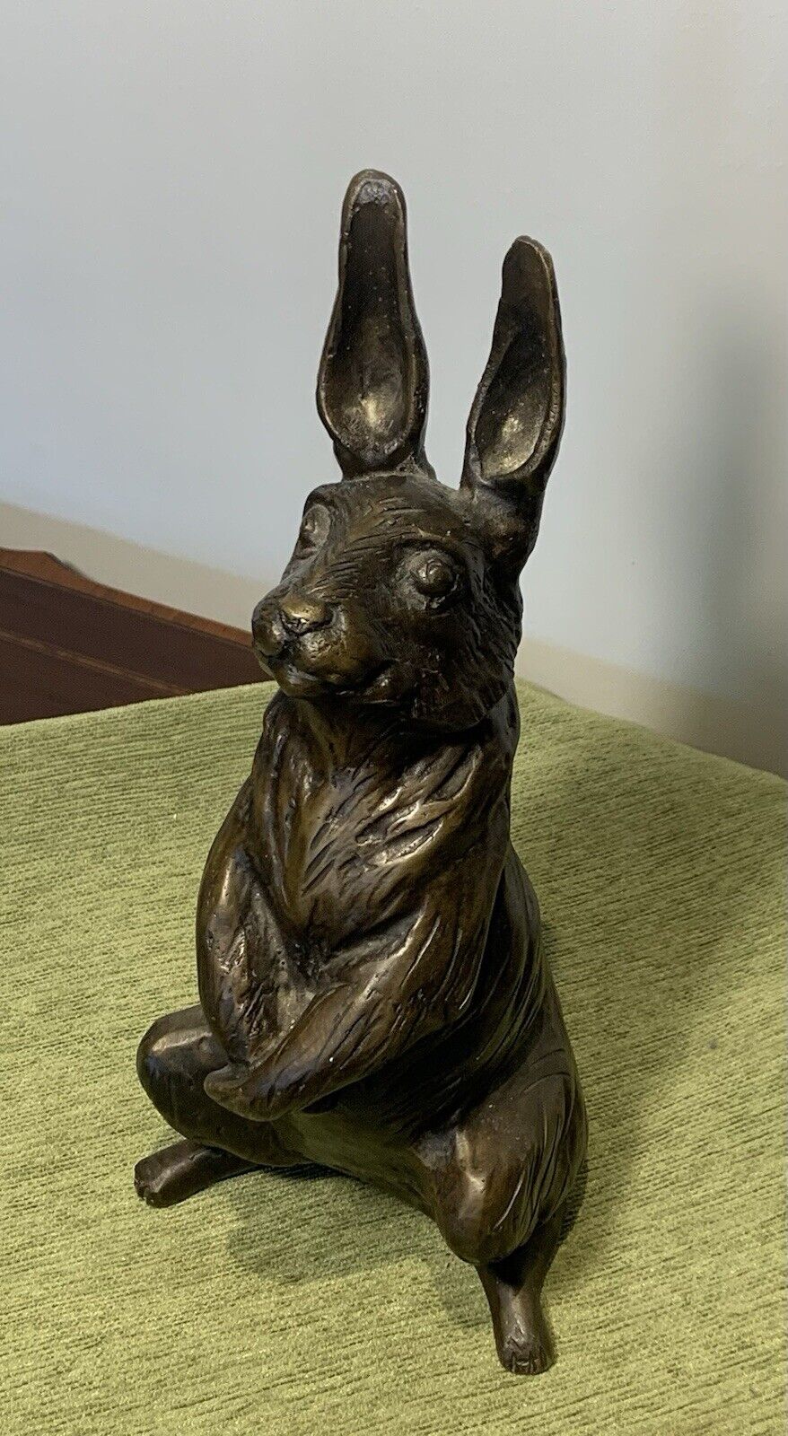 Beautiful Vintage SOLID BRONZE Large Hare Sculpture