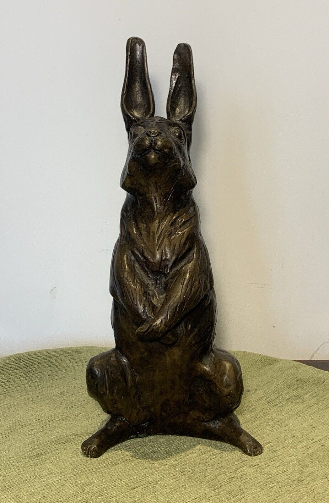 Beautiful Vintage SOLID BRONZE Large Hare Sculpture