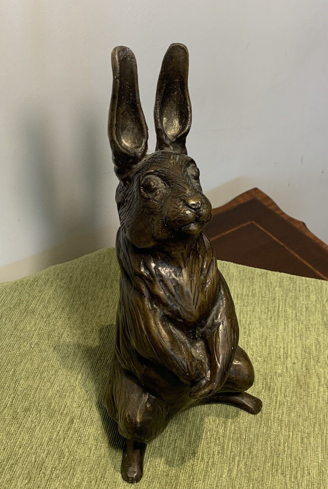 Beautiful Vintage SOLID BRONZE Large Hare Sculpture