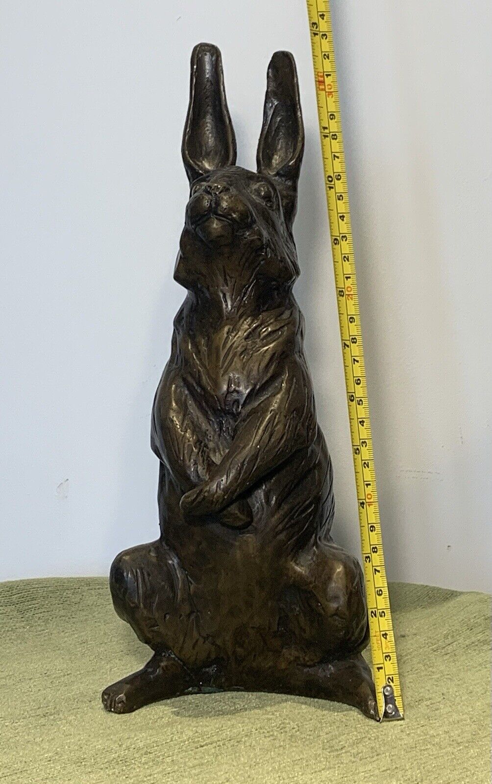 Beautiful Vintage SOLID BRONZE Large Hare Sculpture