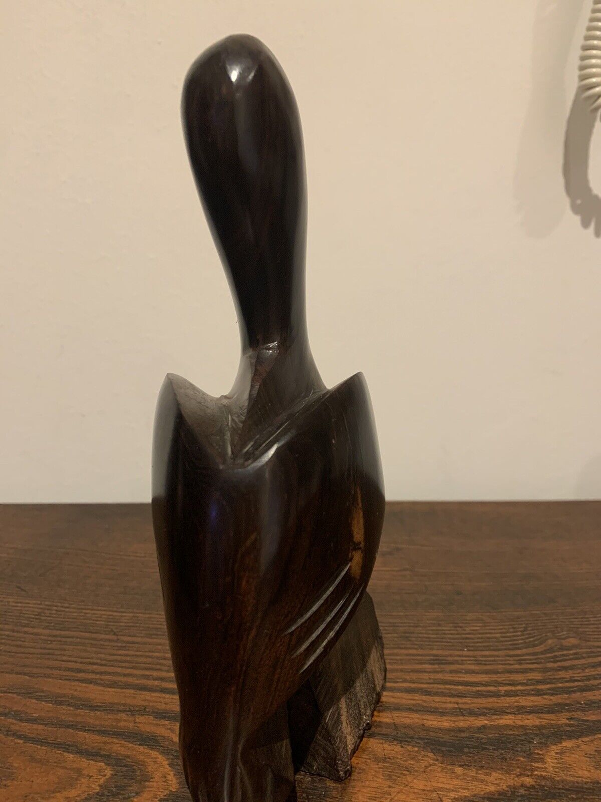 African (Benin) Carved Birds, Wooden Pelican & Pair of Horn Carved Cranes