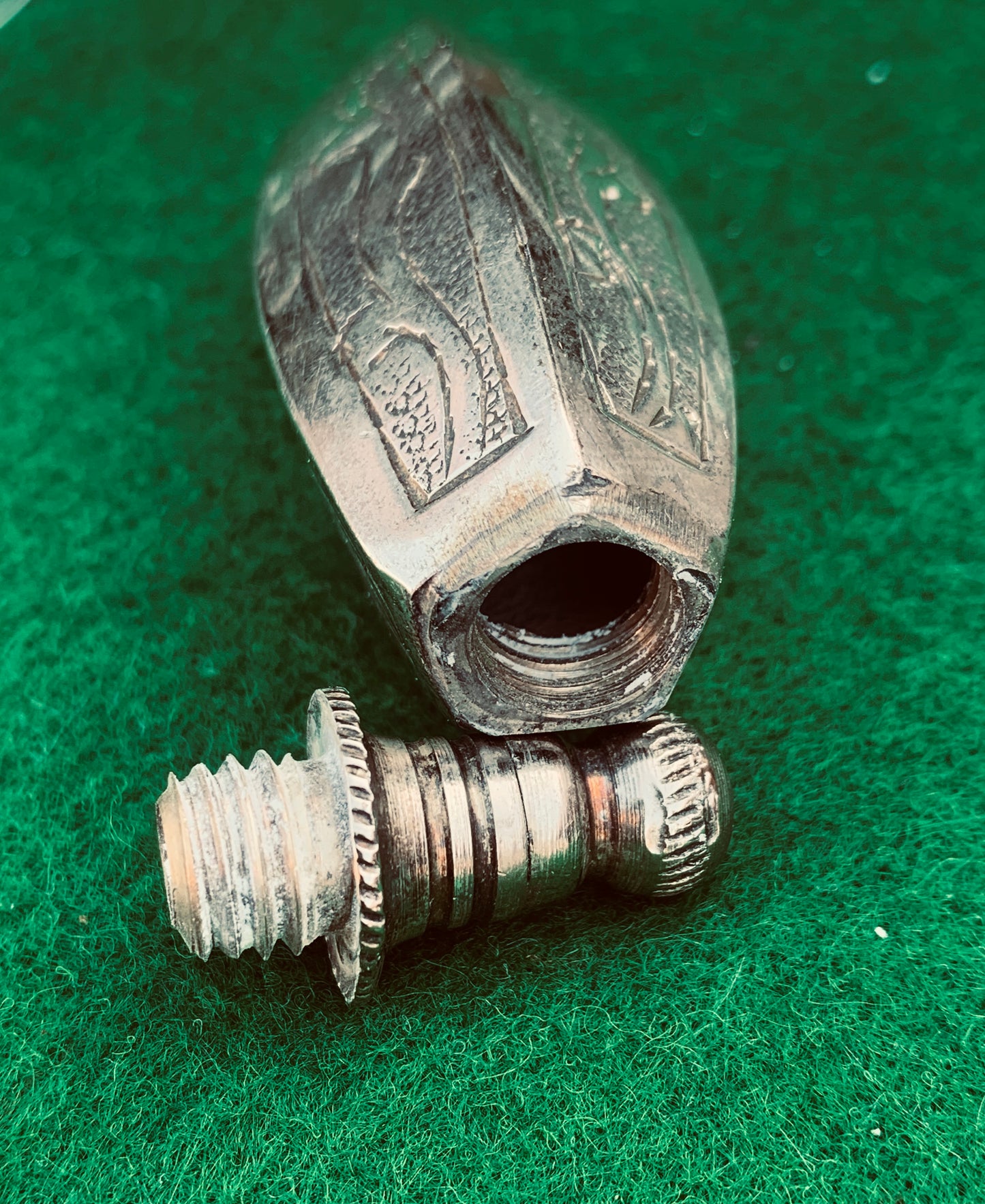 Antique (early 1900’s) Silver Plated Middle Eastern Scent/Kohl Bottle