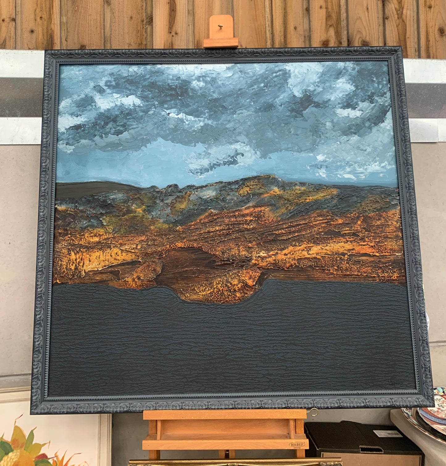 Very Large Original Oil Painting by Gustavo Vasquez King of 'Cabo Cope' Murcia, Spain, 2003. Spanish Coast.