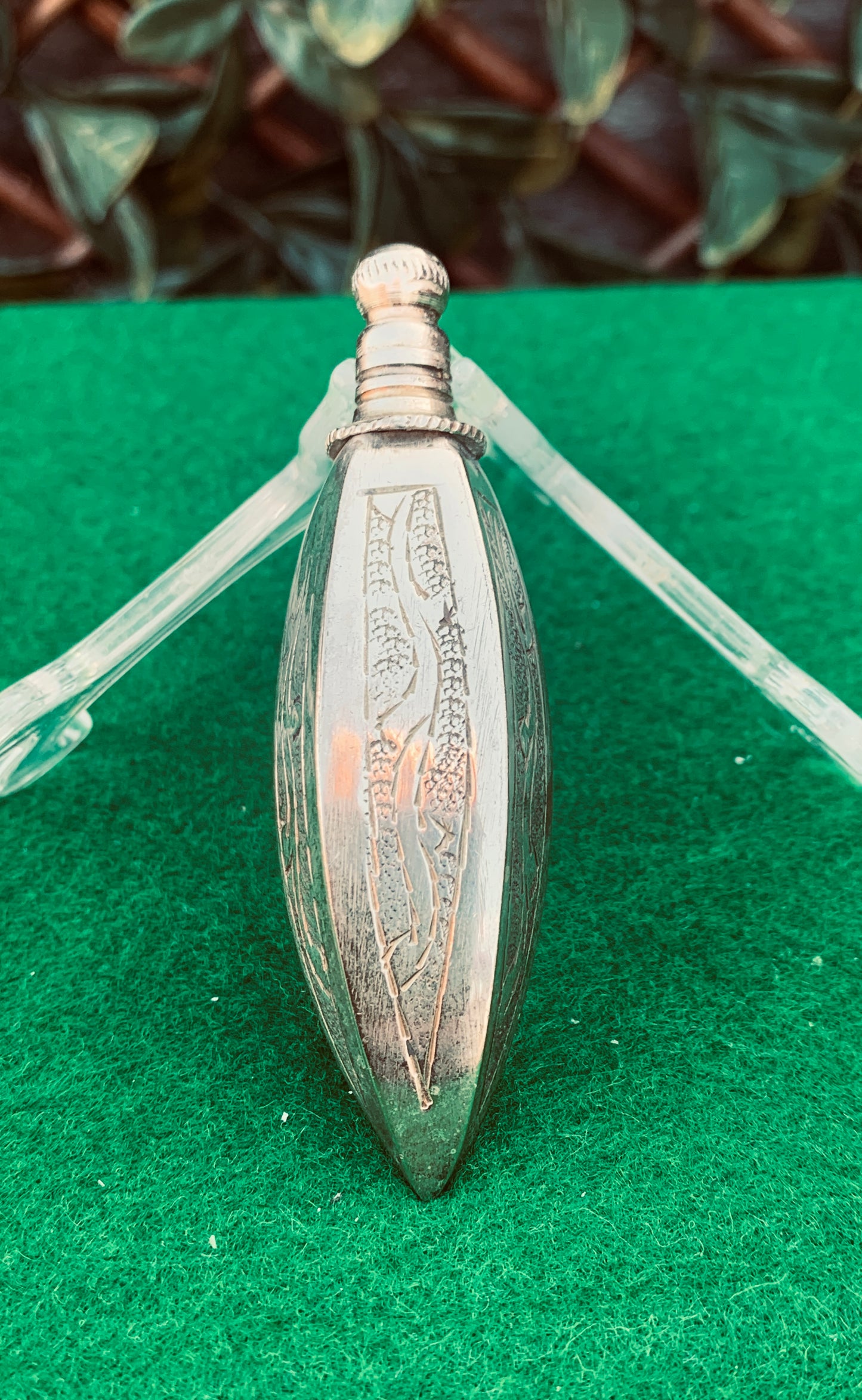 Antique (early 1900’s) Silver Plated Middle Eastern Scent/Kohl Bottle
