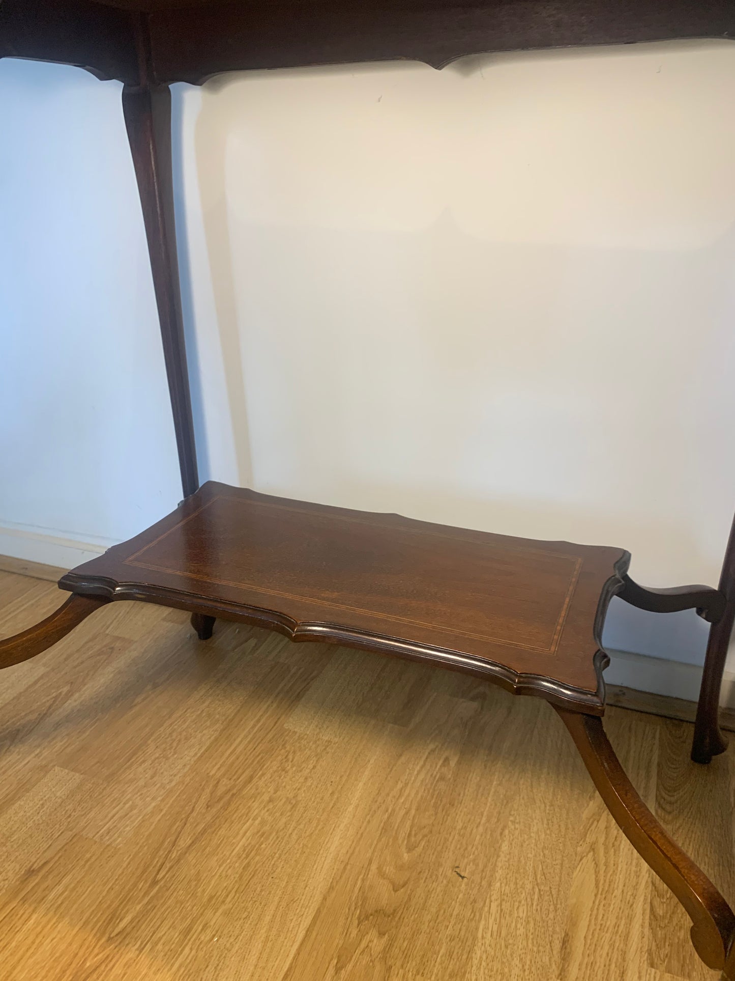 Antique Edwardian Mahogany Two Tiered Occasional/Hall Table with Satinwood Inlay