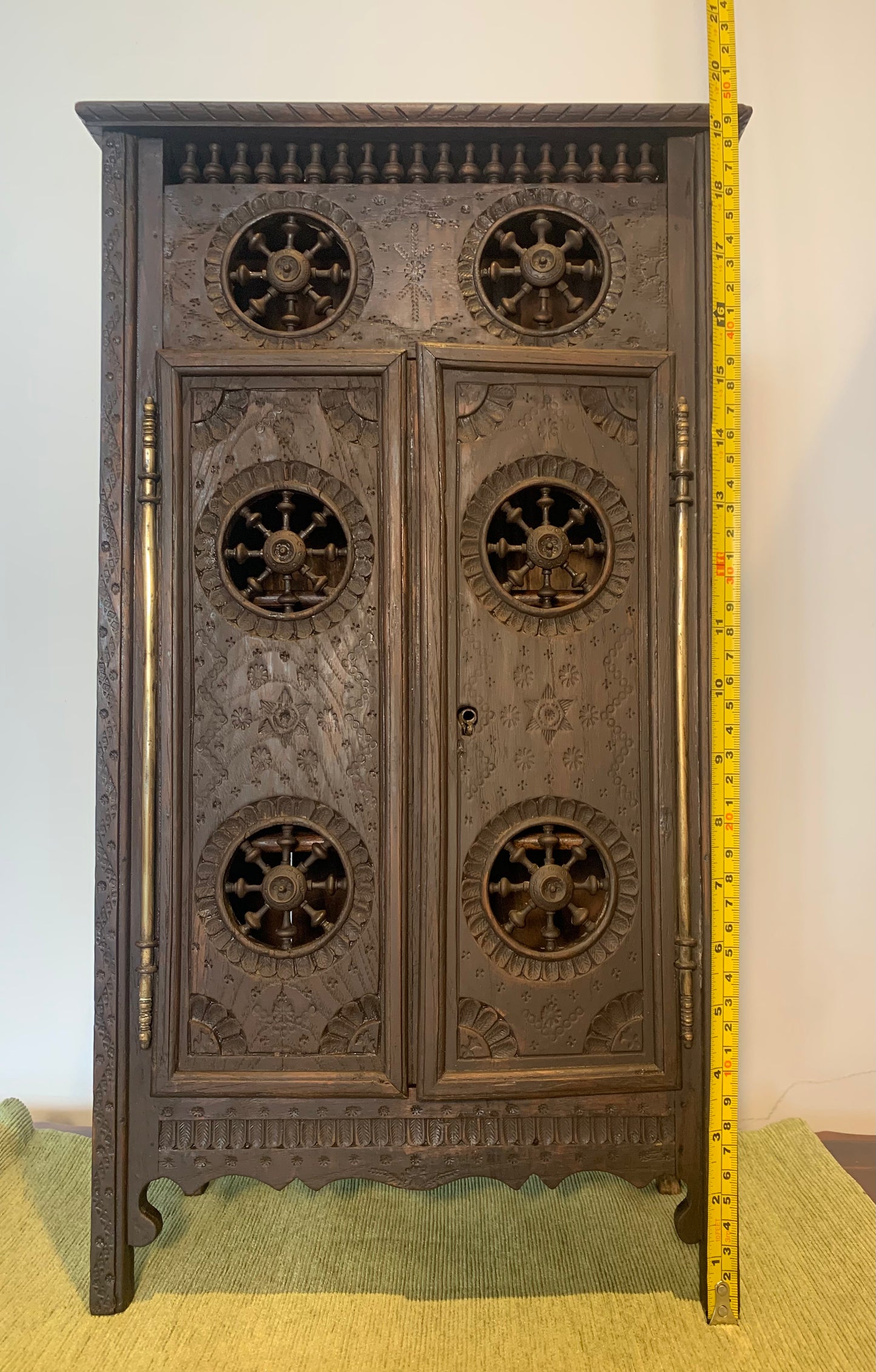 Beautiful Antique 1900's Breton Oak Miniature French Salesman Sample Cabinet. Doll Furniture.