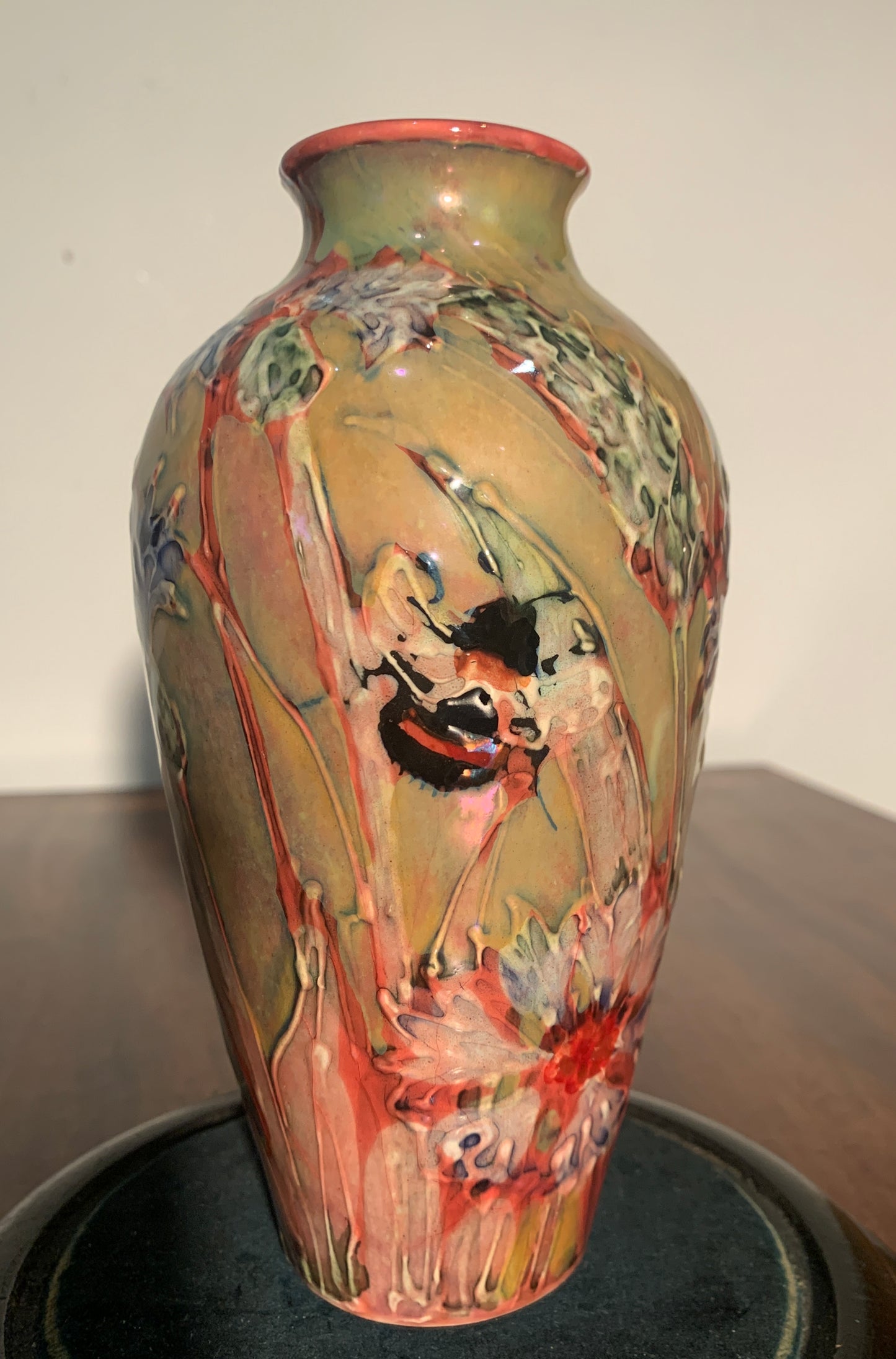 Beautiful Original Original Jonathan Cox Lustreware Vase 'Cornflowers'.