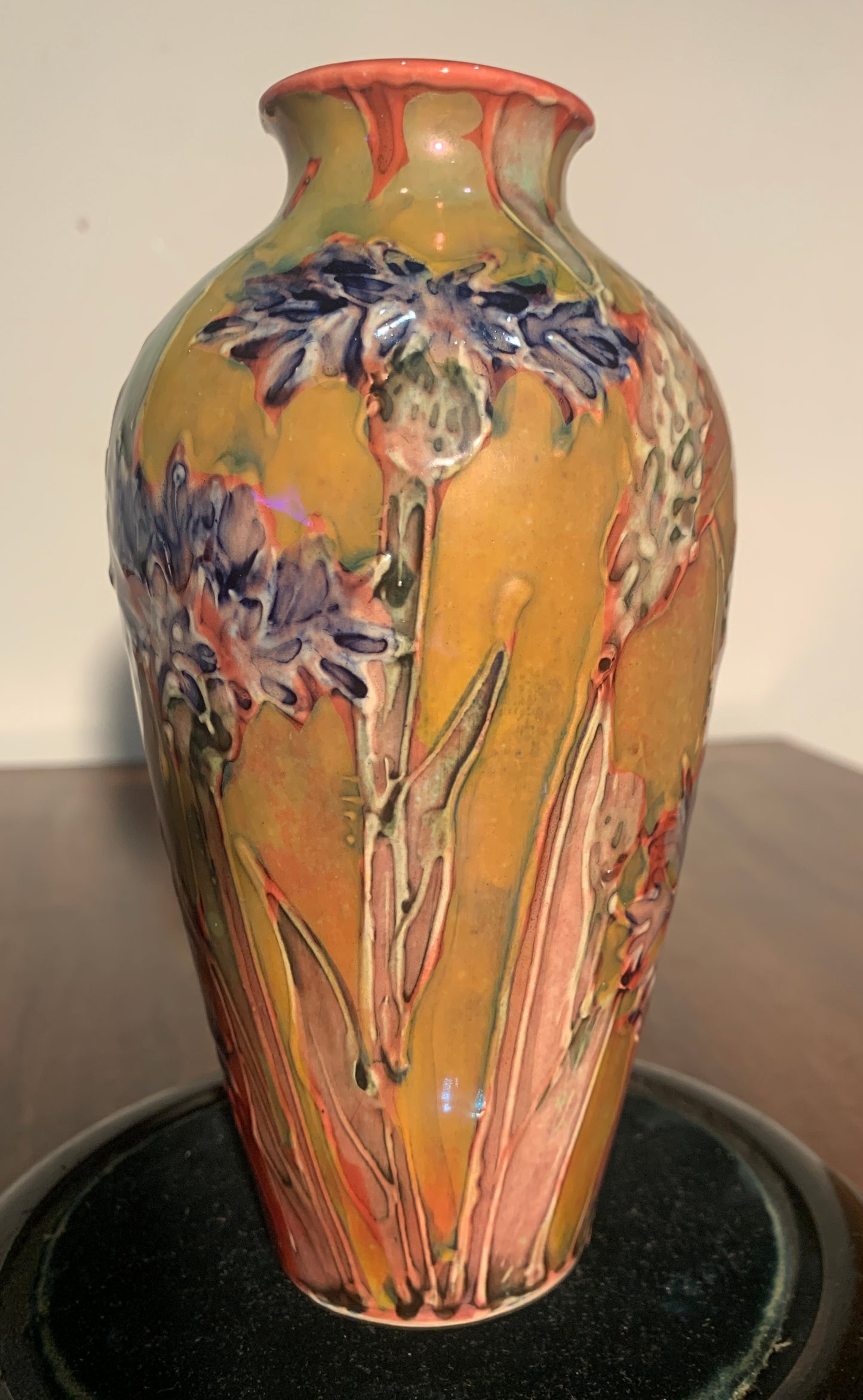 Beautiful Original Original Jonathan Cox Lustreware Vase 'Cornflowers'.