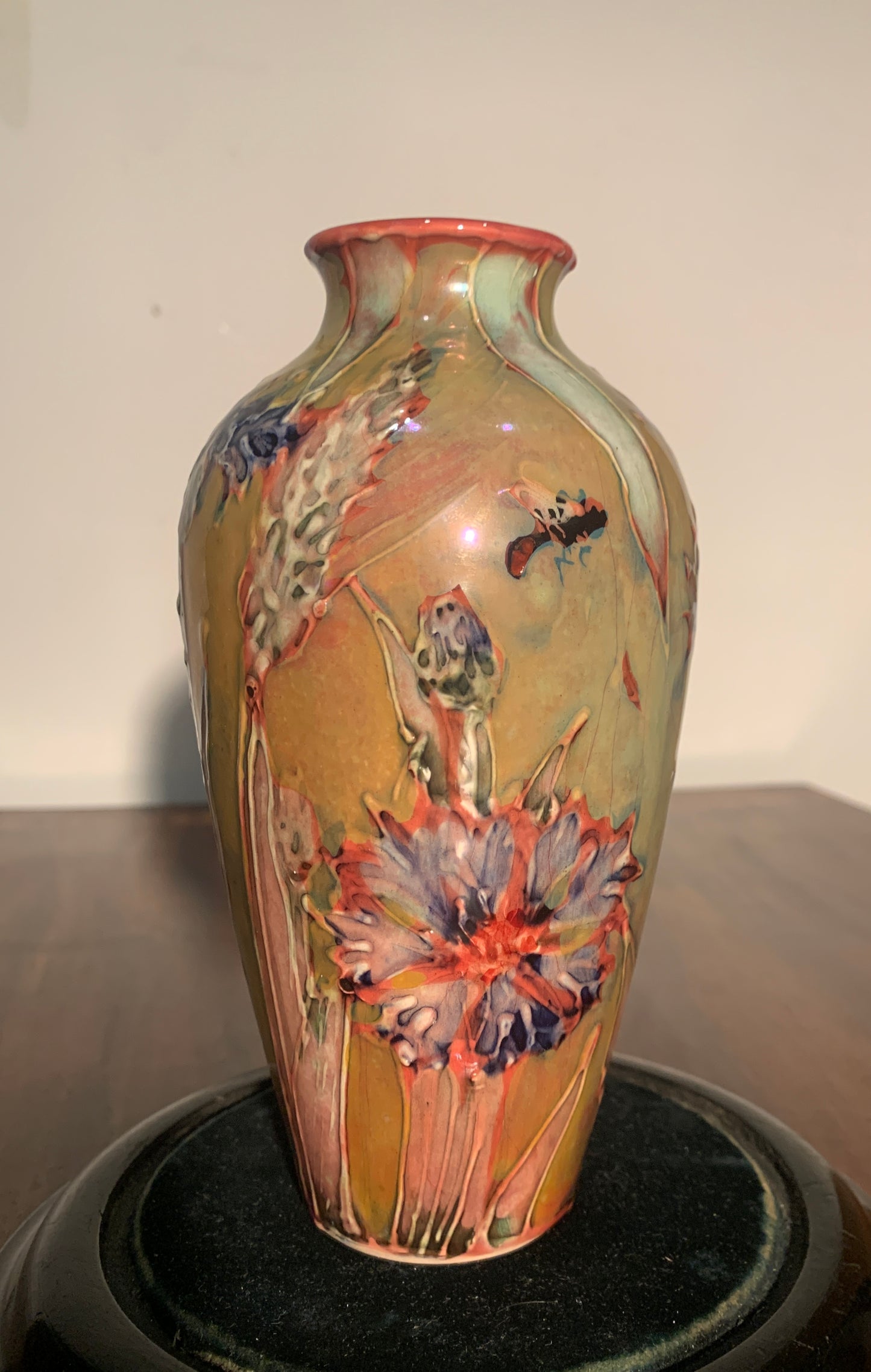 Beautiful Original Original Jonathan Cox Lustreware Vase 'Cornflowers'.