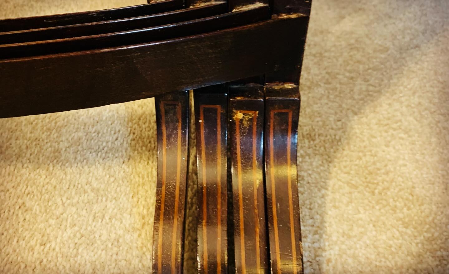 Antique 'Quartetto' (1890-1910), Nest of Four Mahogany 'Flame' Inlaid Tables