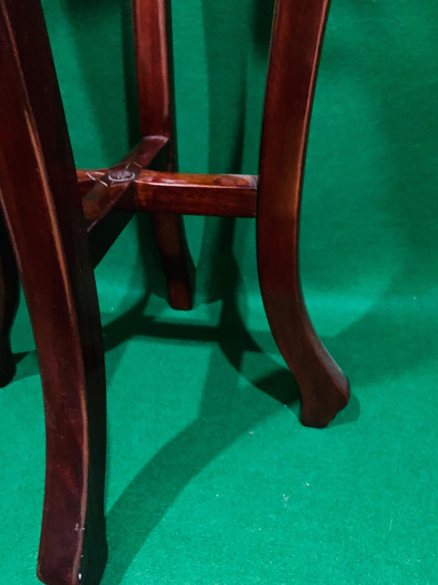 Vintage Chinese Rosewood Tall Plant Stand Jardinière with Carved Prunus Blossoms