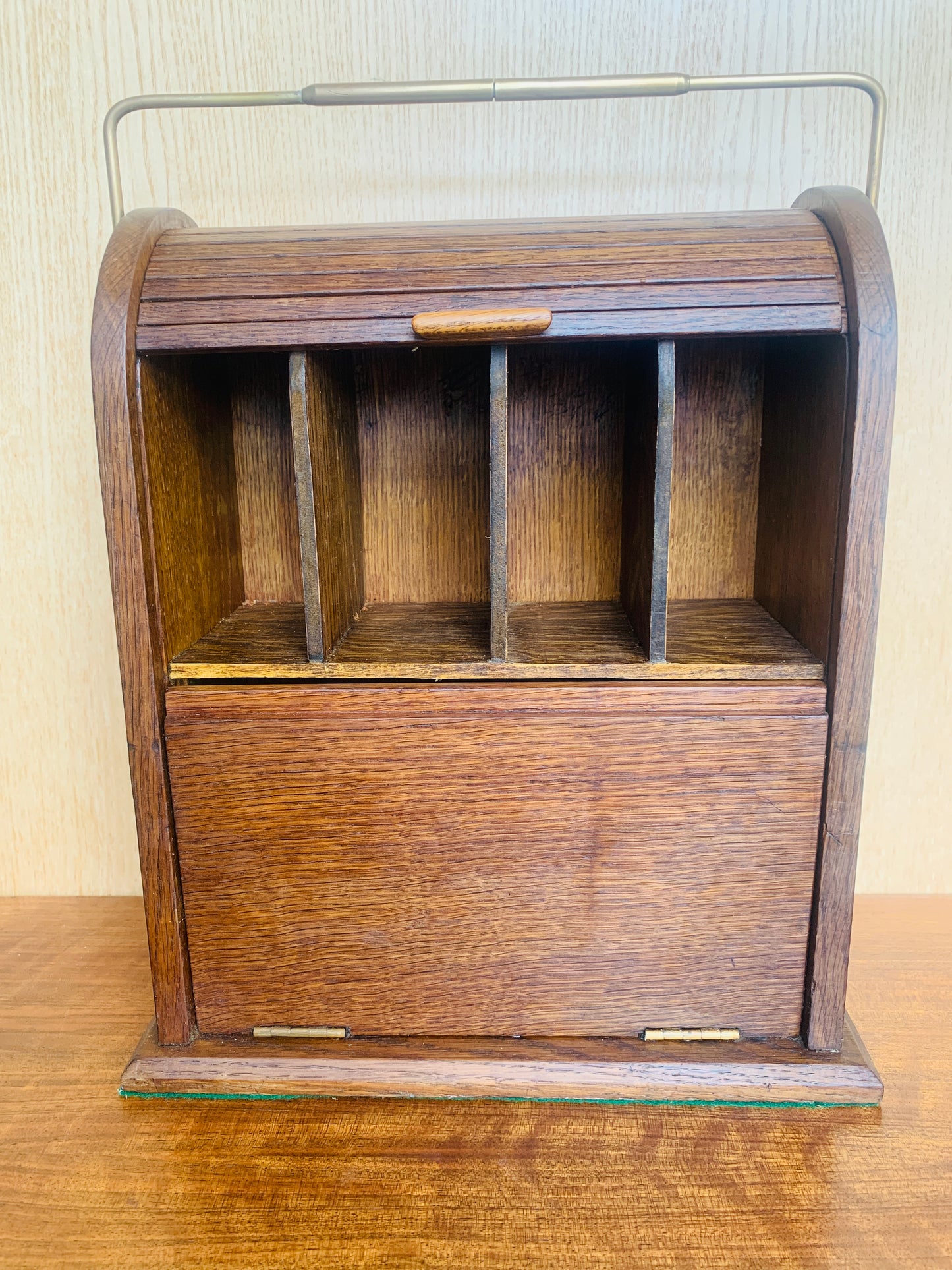 Antique Arts & Crafts / Edwardian Tambour Stationery Cabinet (c 1885-1910)