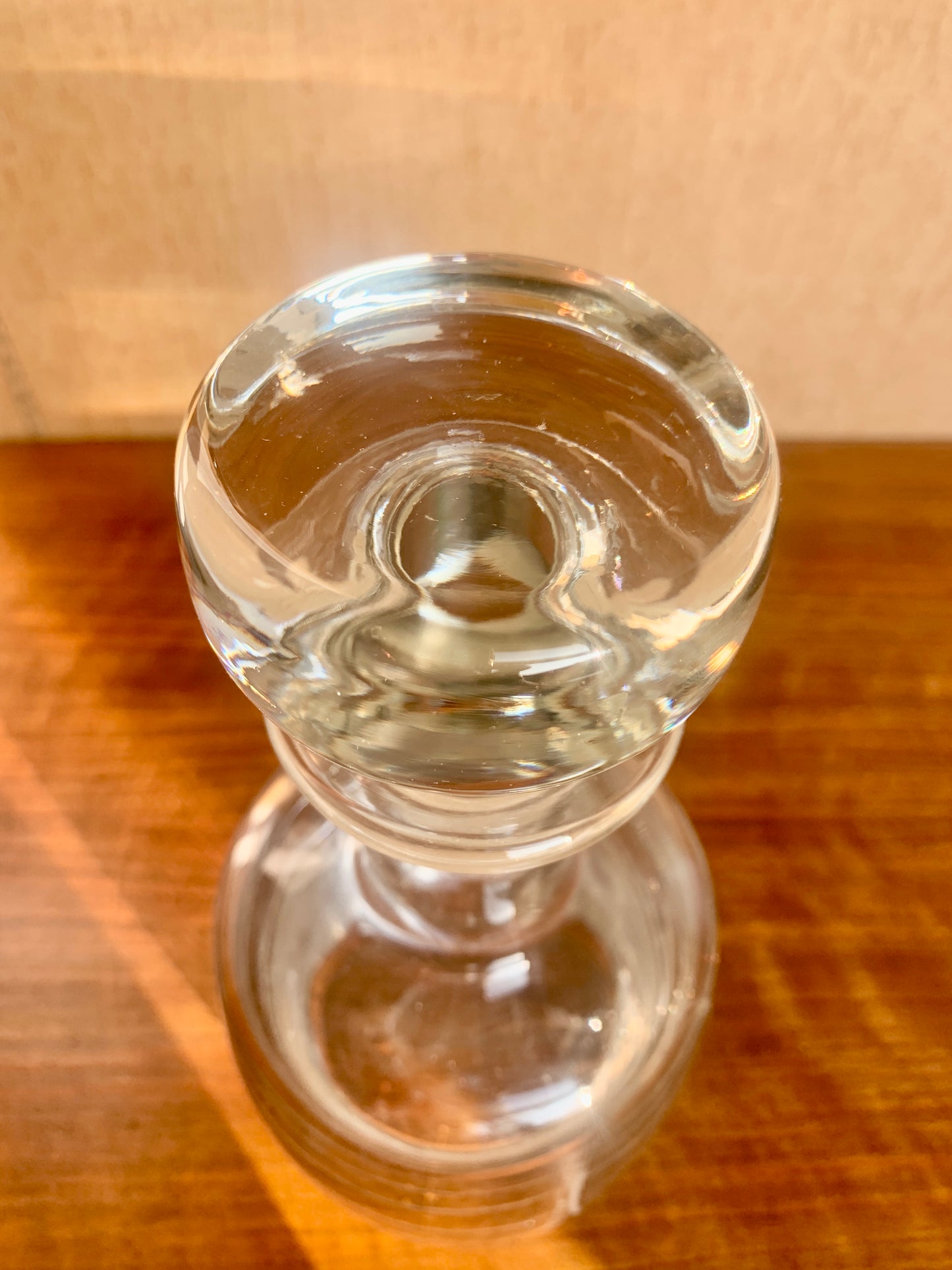 Vintage Heavy Glass Krosno Decanter Mid-Century Modern Carafe