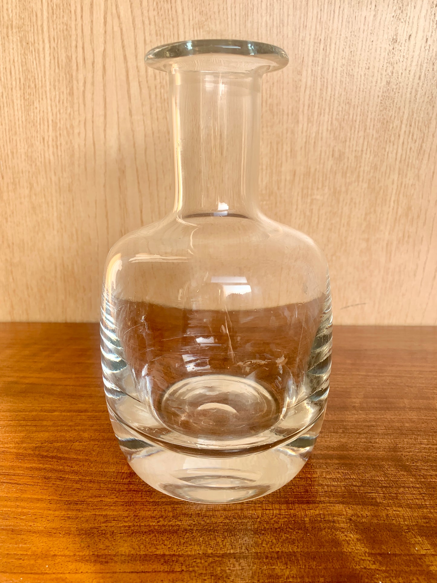 Vintage Heavy Glass Krosno Decanter Mid-Century Modern Carafe