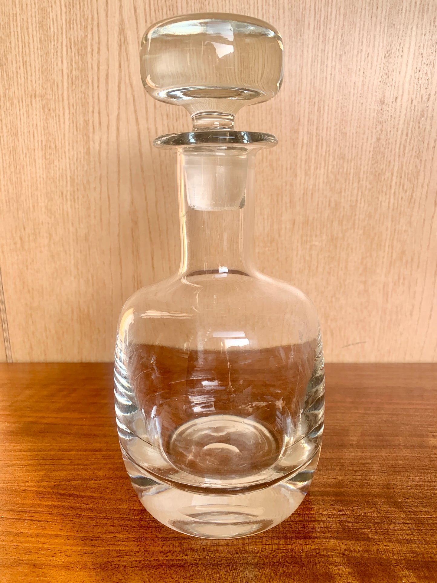 Vintage Heavy Glass Krosno Decanter Mid-Century Modern Carafe