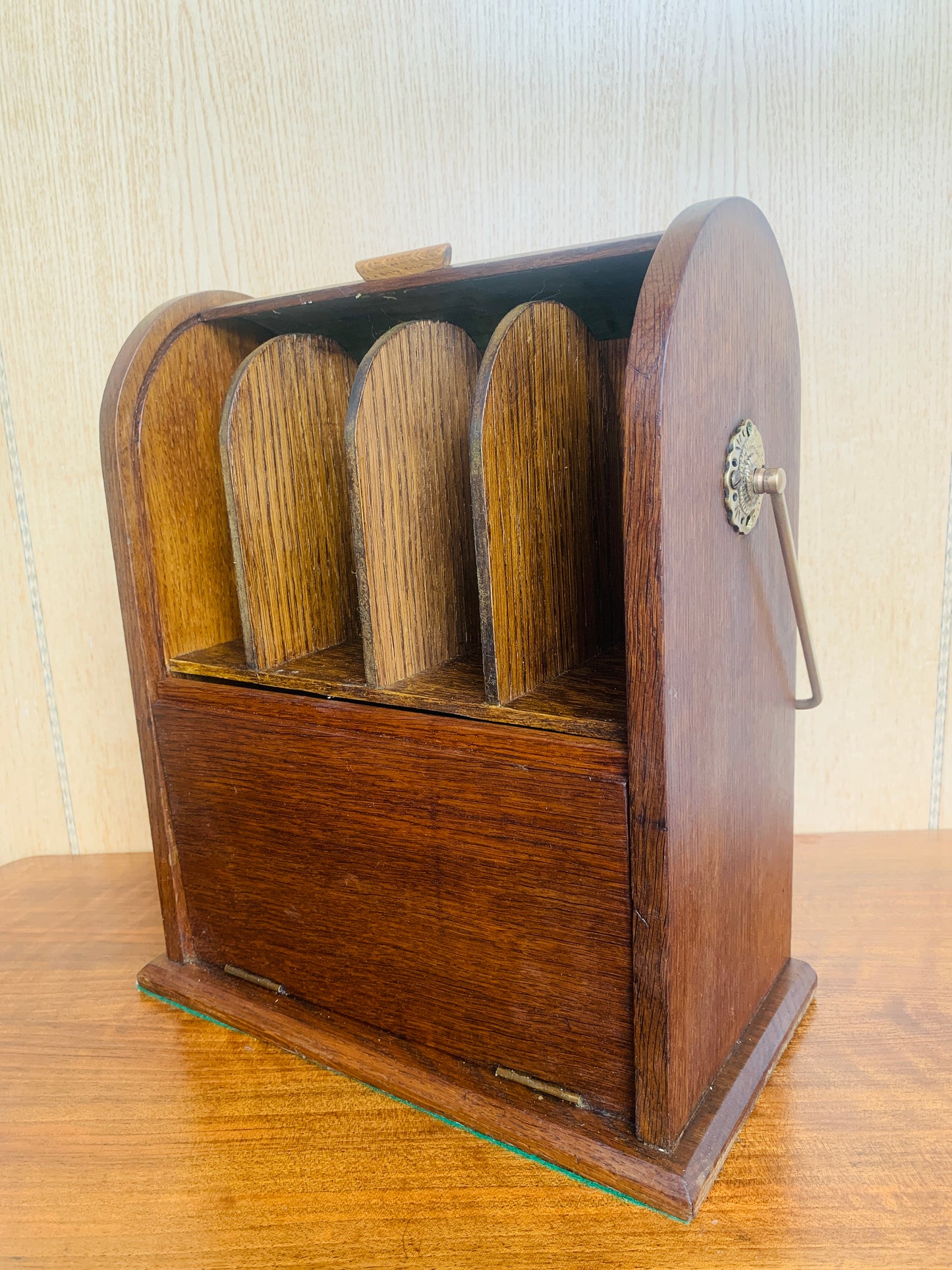 Antique Arts & Crafts / Edwardian Tambour Stationery Cabinet (c 1885-1910)