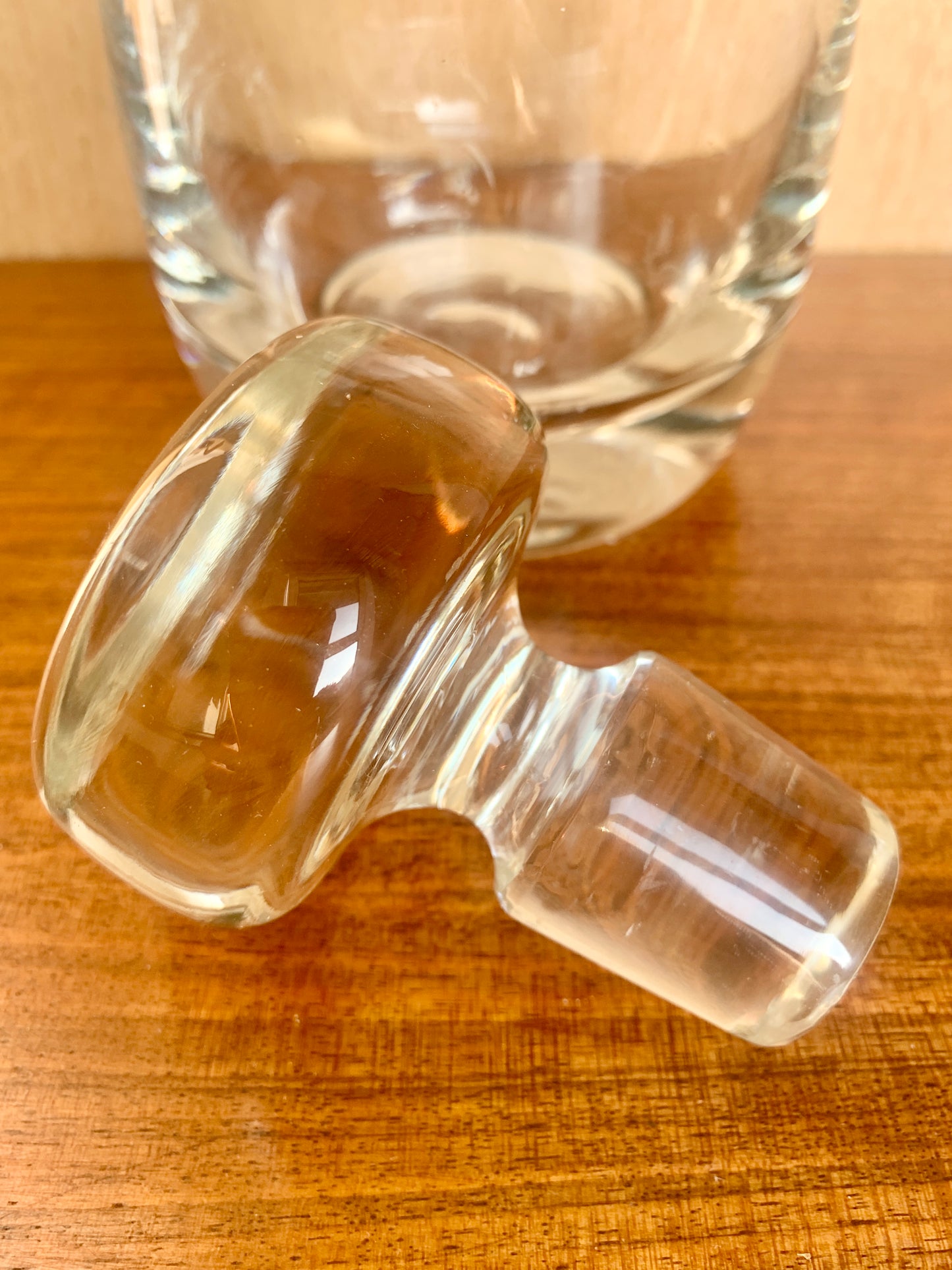 Vintage Heavy Glass Krosno Decanter Mid-Century Modern Carafe