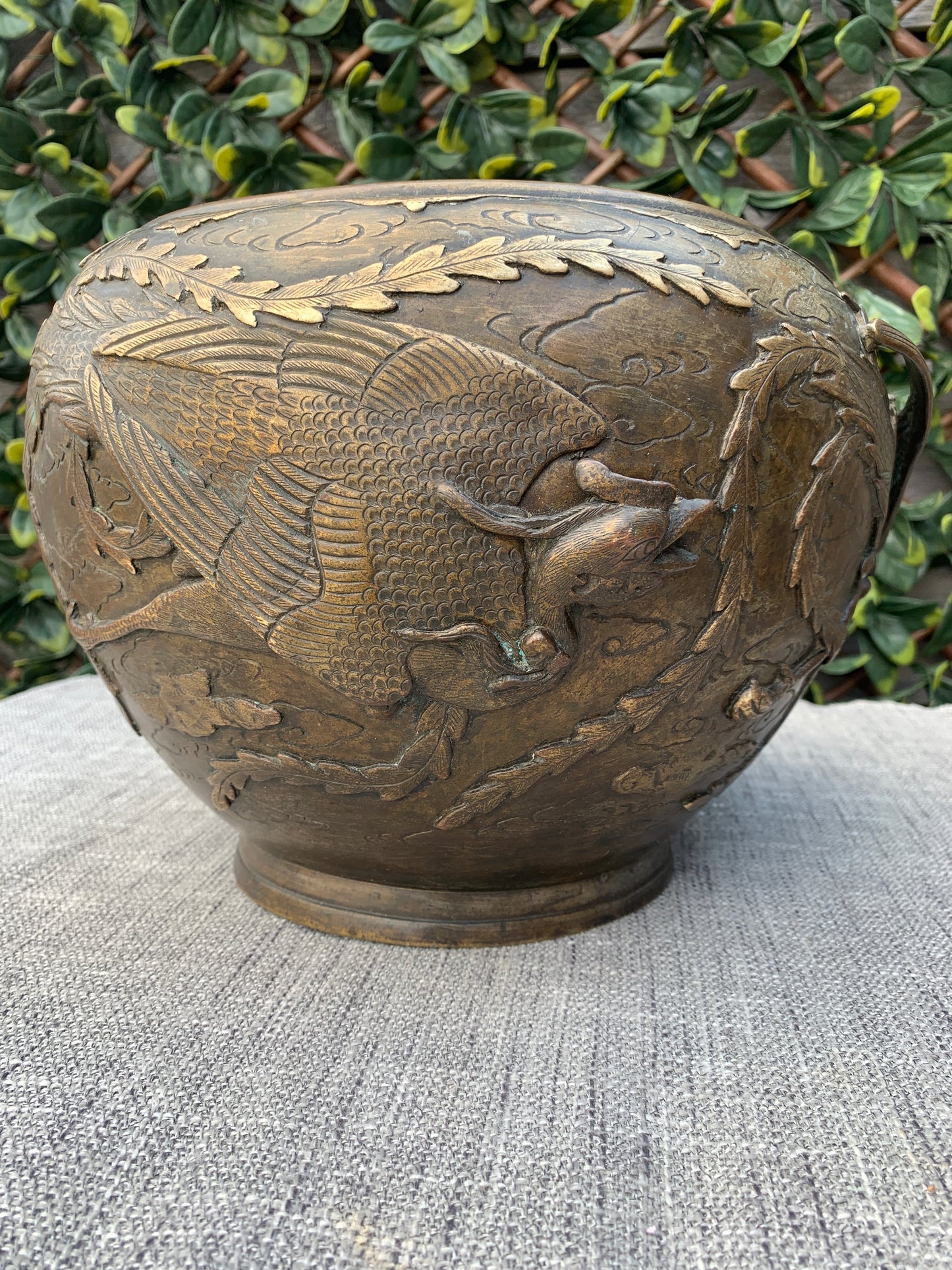 Antique Japanese Meiji Period Bronze Jardinière/Planter c1870
