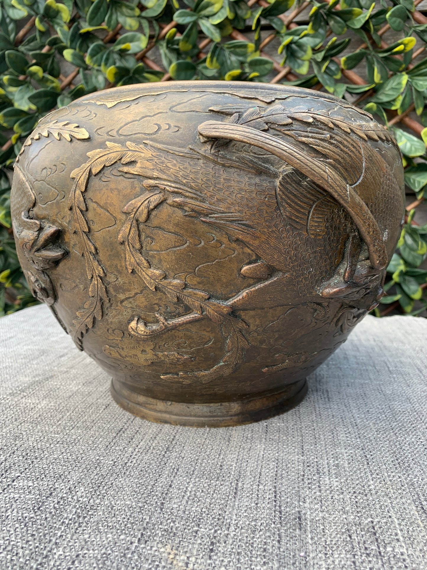 Antique Japanese Meiji Period Bronze Jardinière/Planter c1870