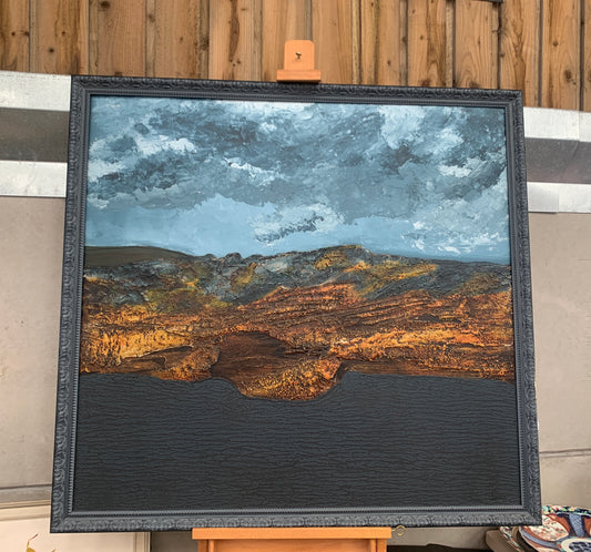 Very Large Original Oil Painting by Gustavo Vasquez King of 'Cabo Cope' Murcia, Spain, 2003. Spanish Coast.