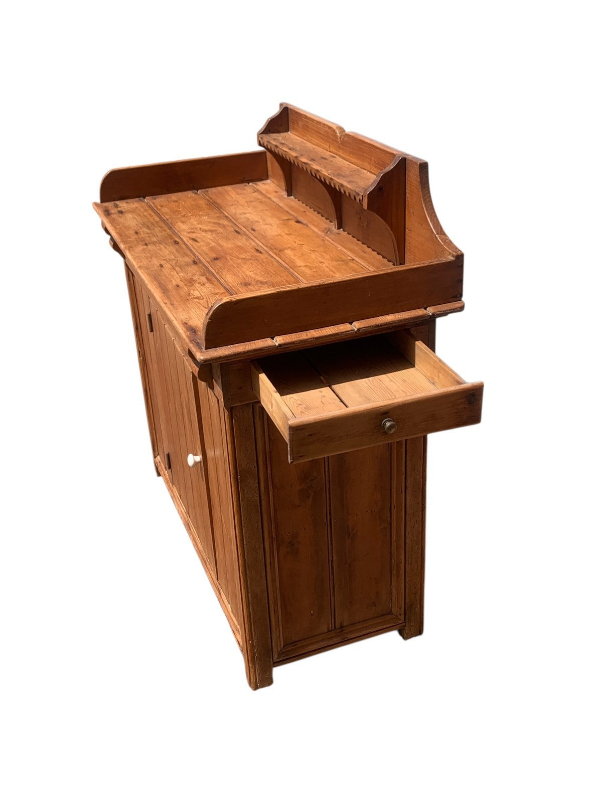 Antique Victorian Stripped Pine Chiffonier Sideboard Cupboard  c.1890