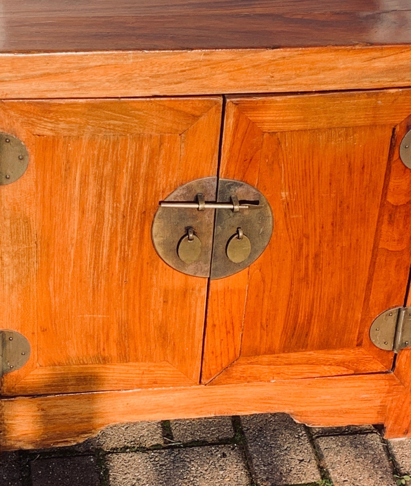 Antique Chinese Elm "Kang" Cabinet Low Long Sideboard Cupboard TV Media Console