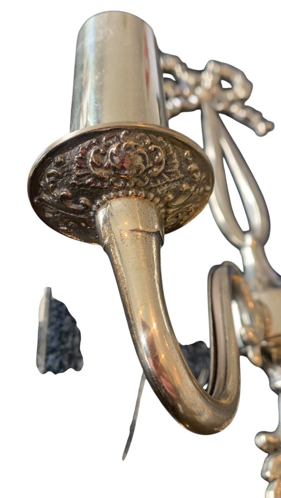 Pair of Neoclassical Solid Brass Ribbon Bow Twin Wall Lights by Impex 'Richmond'