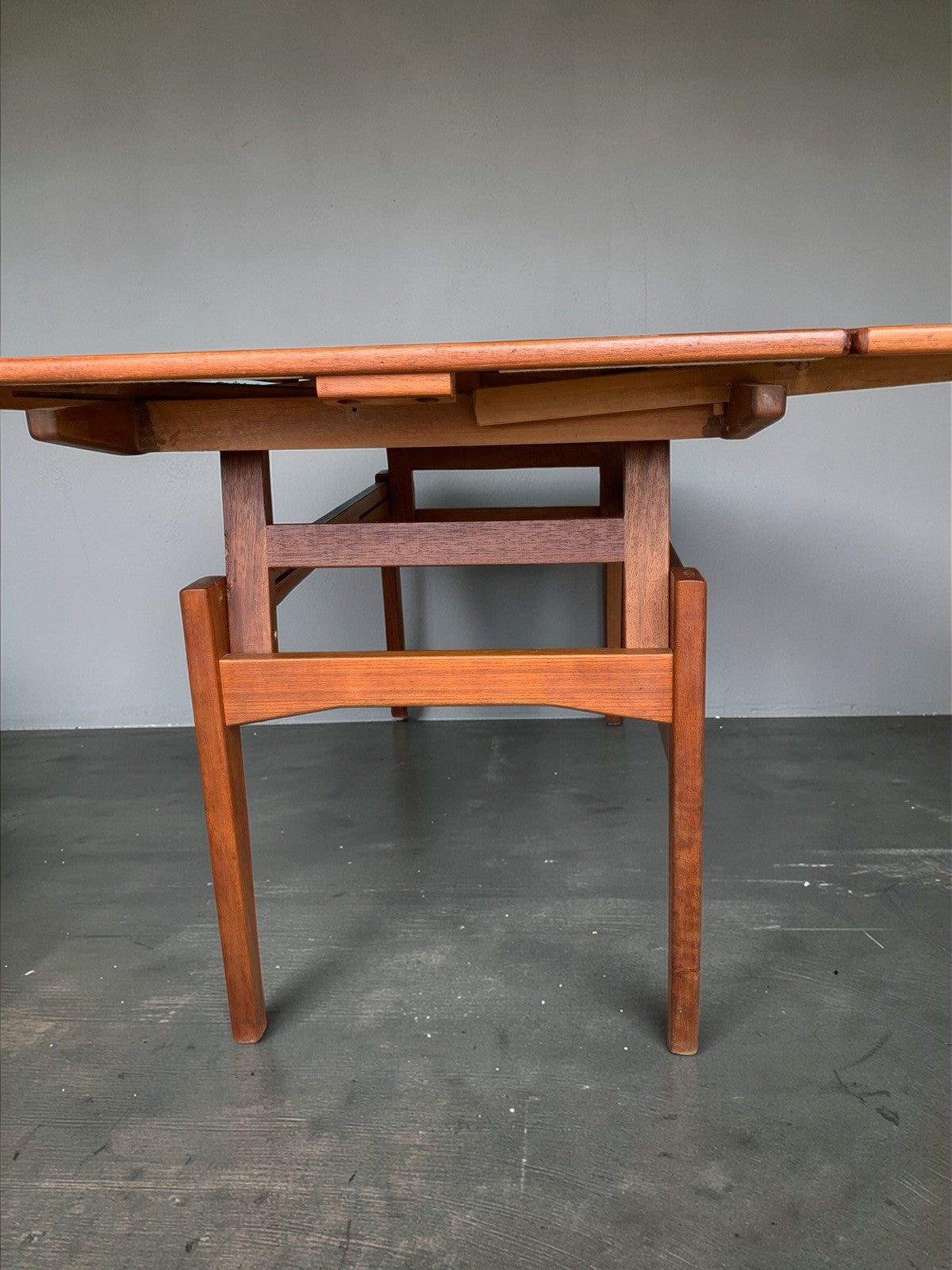 Kai Kristiansen for Trioh: 1960s Danish Teak 'Elevator' Metamorphic Dining Table