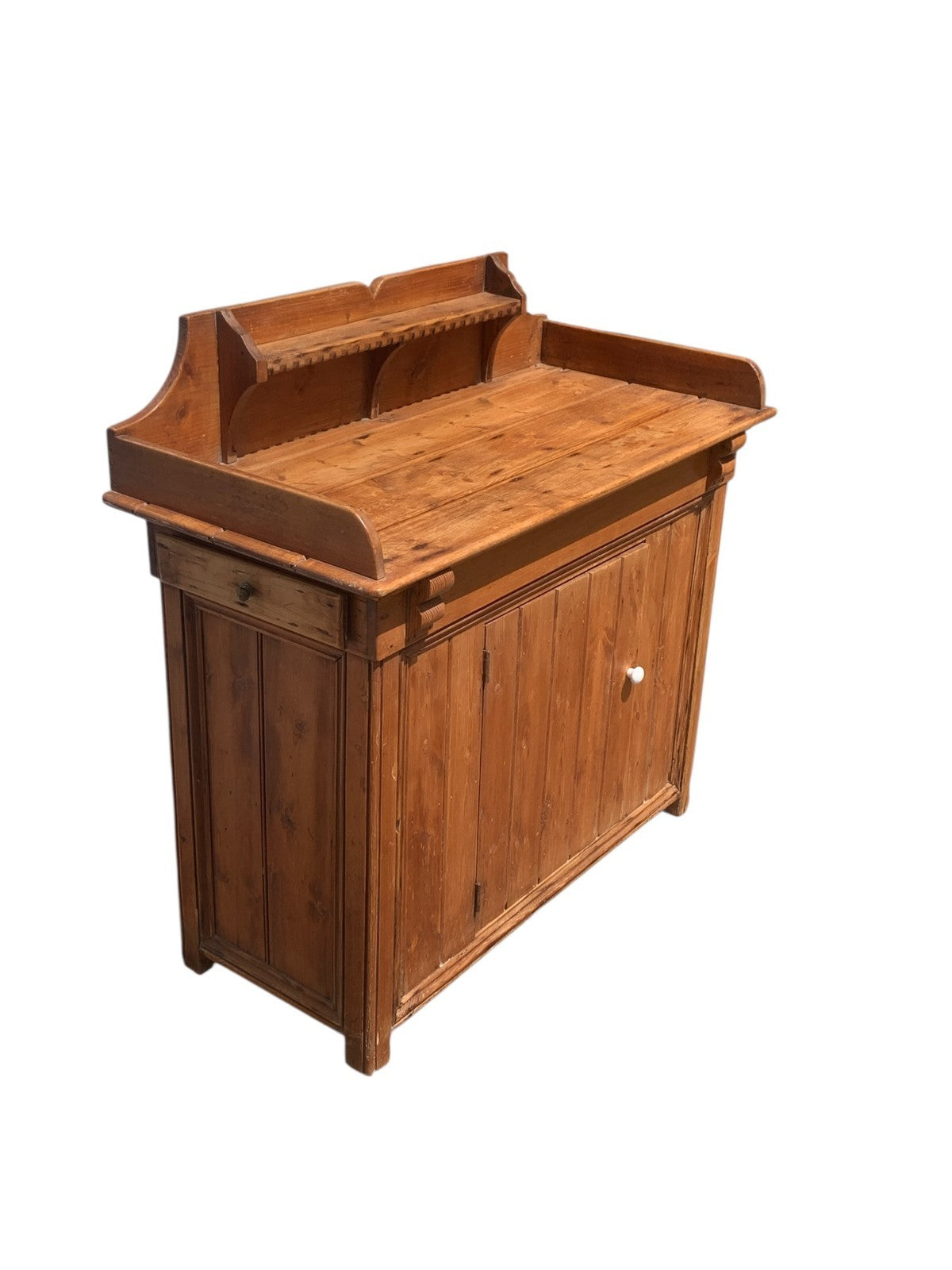 Antique Victorian Stripped Pine Chiffonier Sideboard Cupboard  c.1890