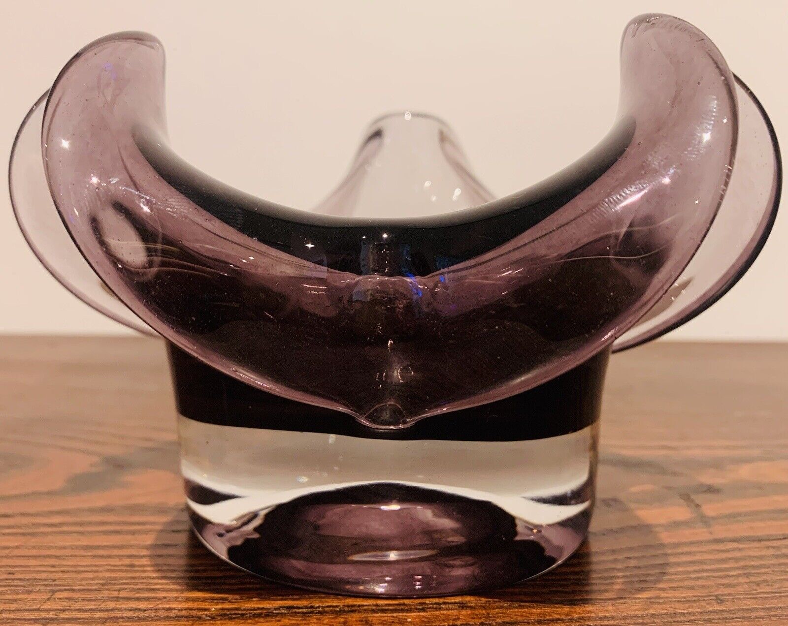 Beautiful Vintage Murano Amethyst Glass Handkerchief Bowl