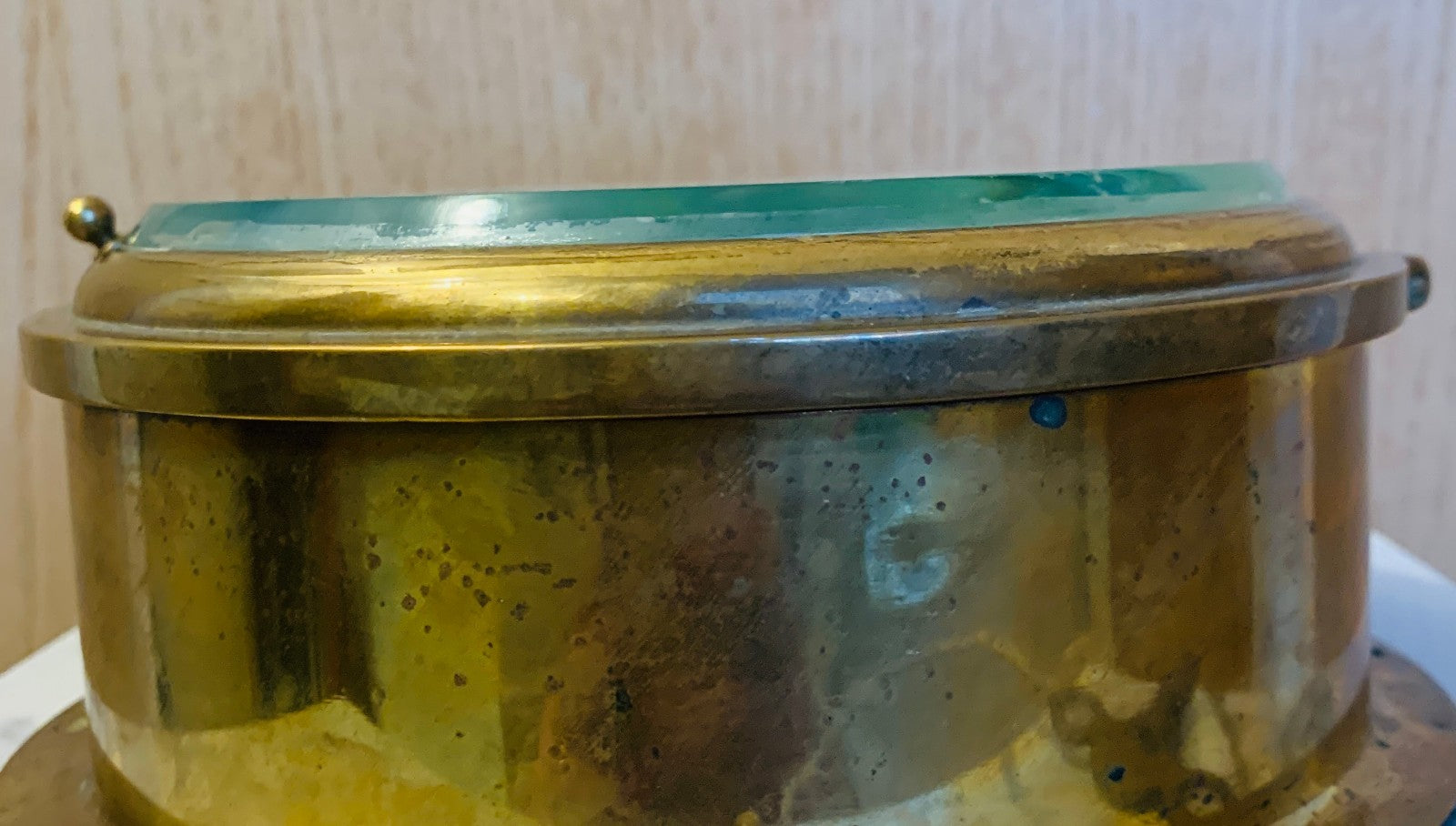 Pre-1867 Antique Brass Bulkhead Clock by Cooke, Hull, precursor to B.Cooke & Son