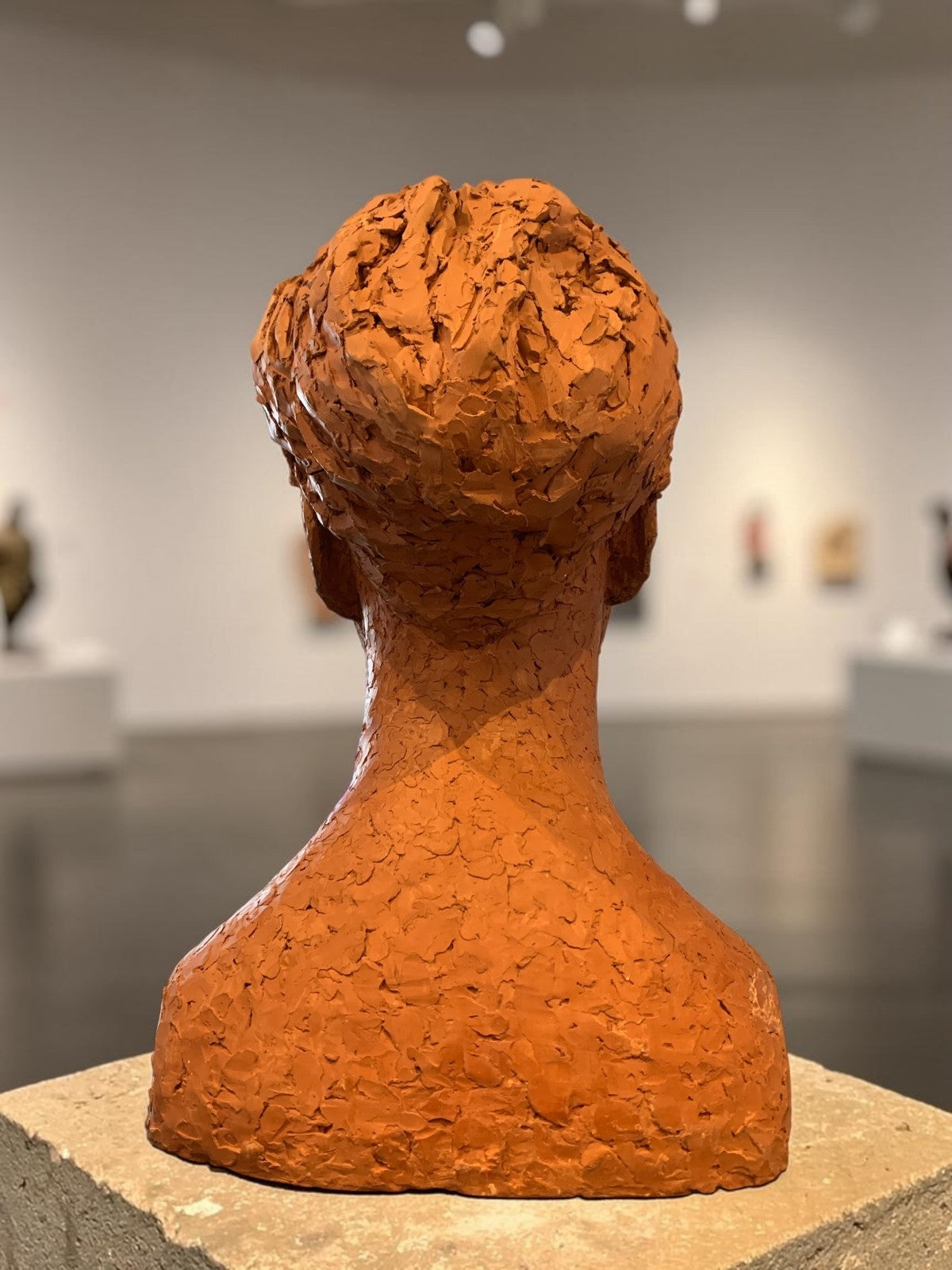 Large Contemporary Studio Art Terracotta Female Portrait Bust Late 20th Century