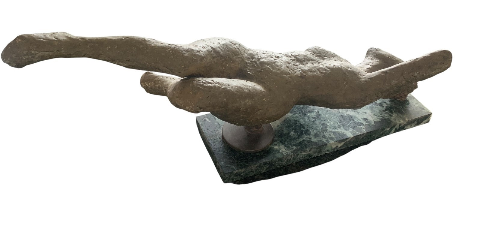 Stylized Studio Art Papier-Mâché Reclining Female Figure on Marble Plinth