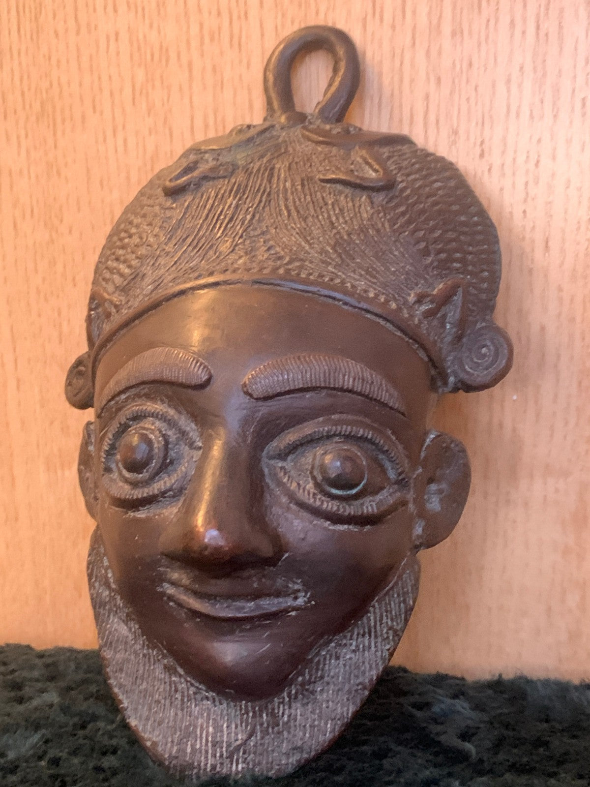 Antique / Vintage West African Bronze Ceremonia Pendant Plaque – Edo/Benin Style