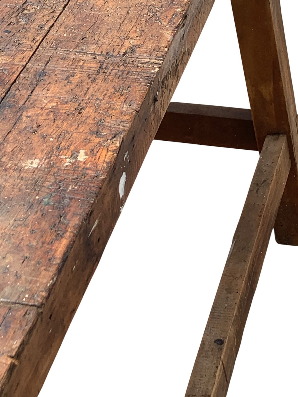 Vintage Industrial Timber Workbench Coffee Table Rustic Carpenter Bench Console