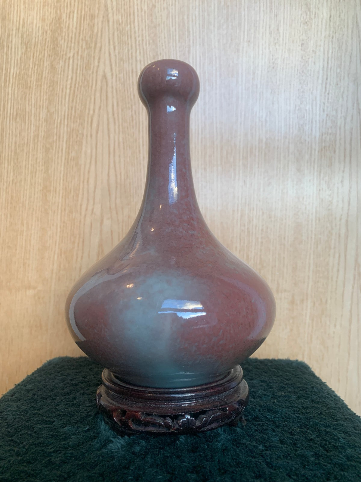 Beautiful Antique Chinese Flambé Glazed Porcelain Bottle Vase Late Qing (1900's)