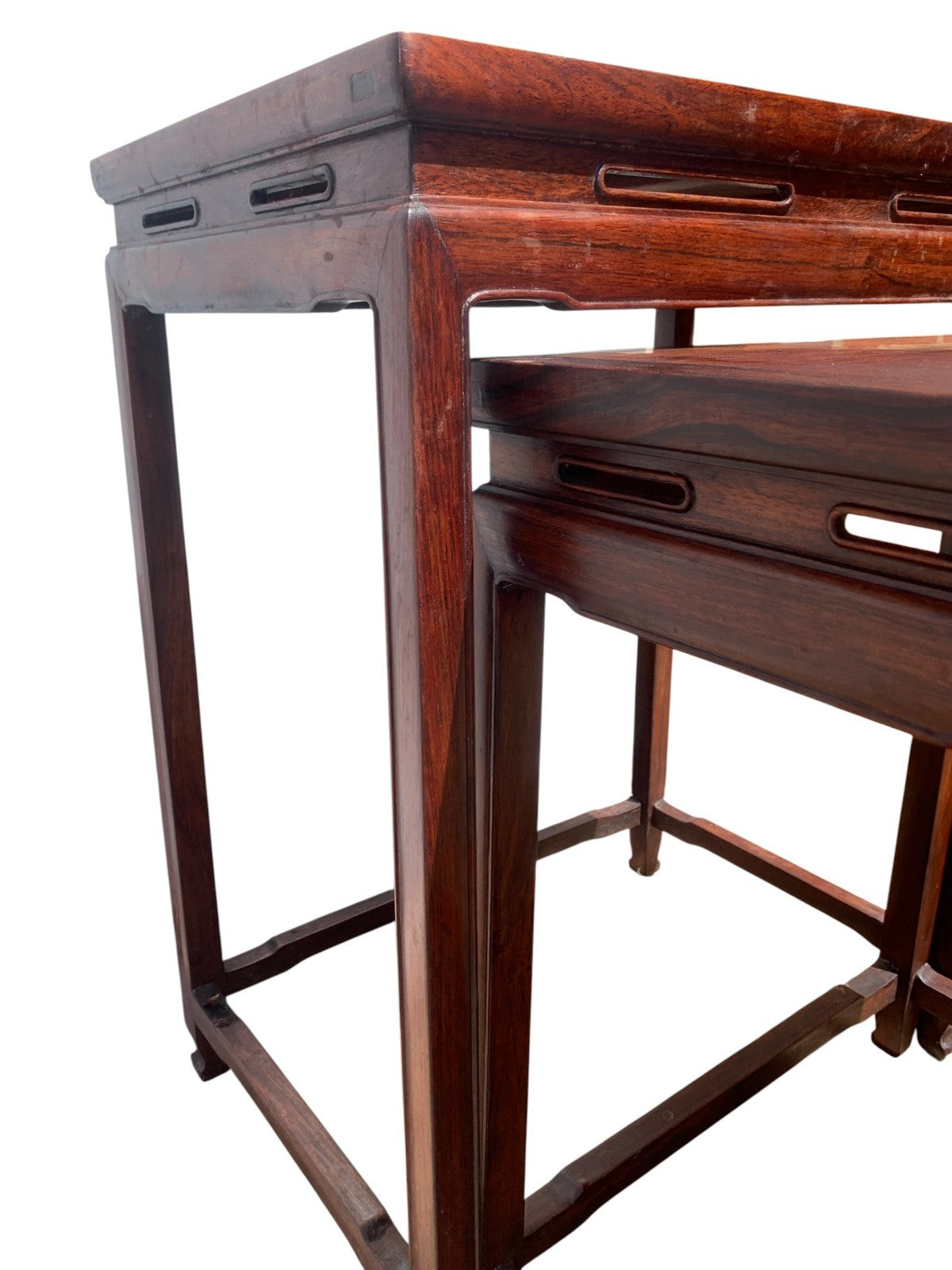 Antique Chinese Qing Dynasty (Tongzhi 1856-1875) Nest of Four Hardwood Tables