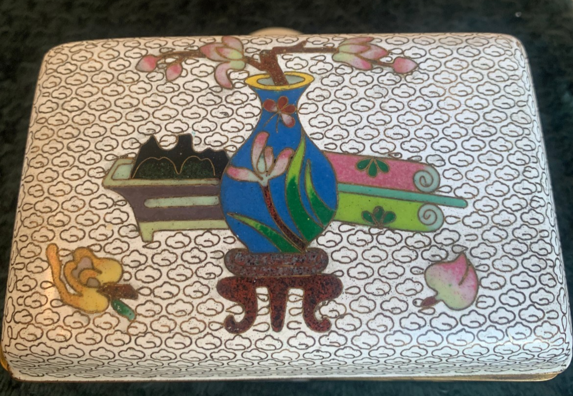 Antique Chinese Cloisonné Enamel Trinket Box – c. 1900–1920