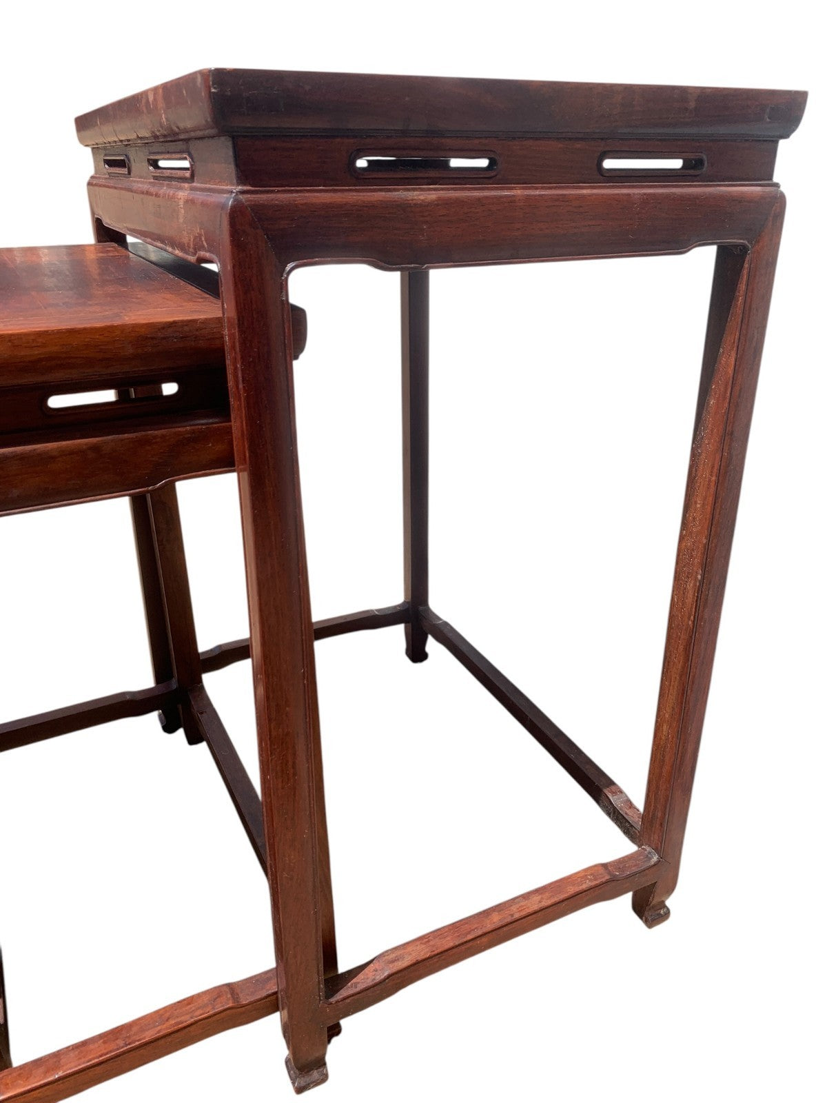 Antique Chinese Qing Dynasty (Tongzhi 1856-1875) Nest of Four Hardwood Tables