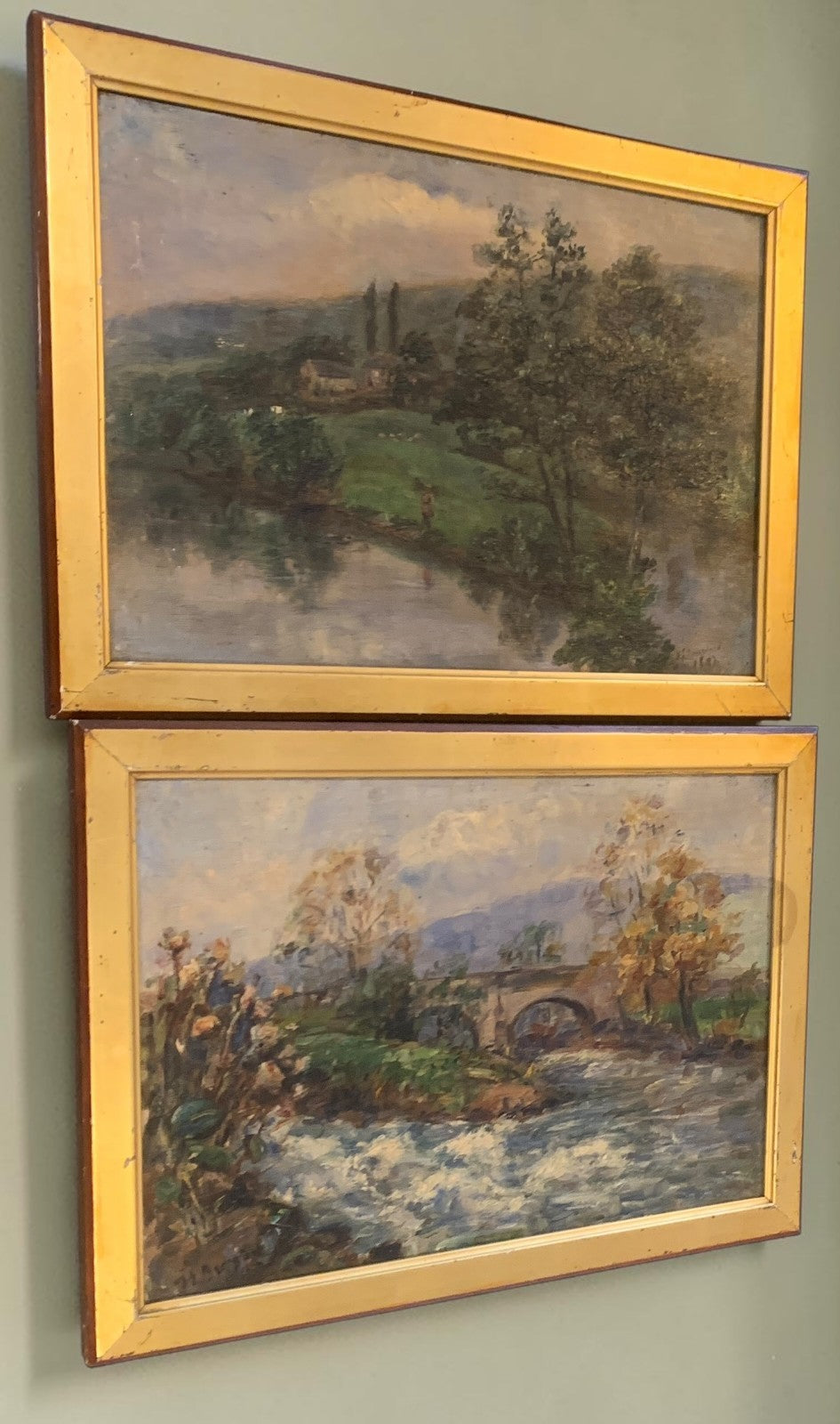 Pair of 1897 Antique Oil on Canvas Paintings by Frank Ernest Beresford.