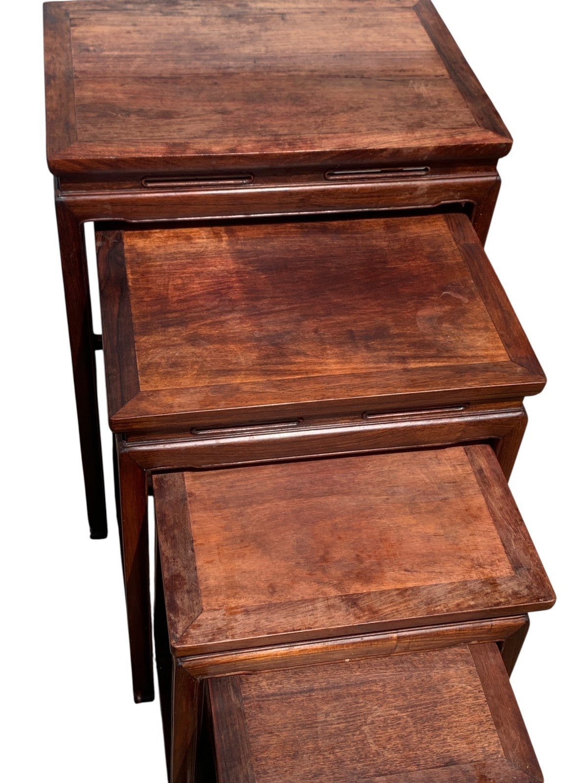 Antique Chinese Qing Dynasty (Tongzhi 1856-1875) Nest of Four Hardwood Tables