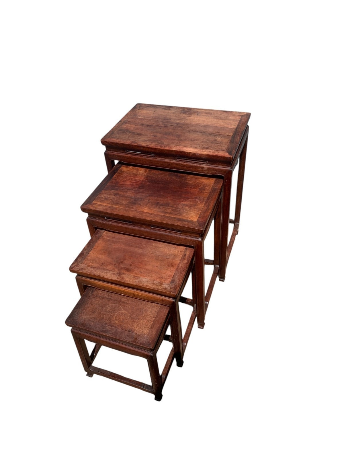 Antique Chinese Qing Dynasty (Tongzhi 1856-1875) Nest of Four Hardwood Tables