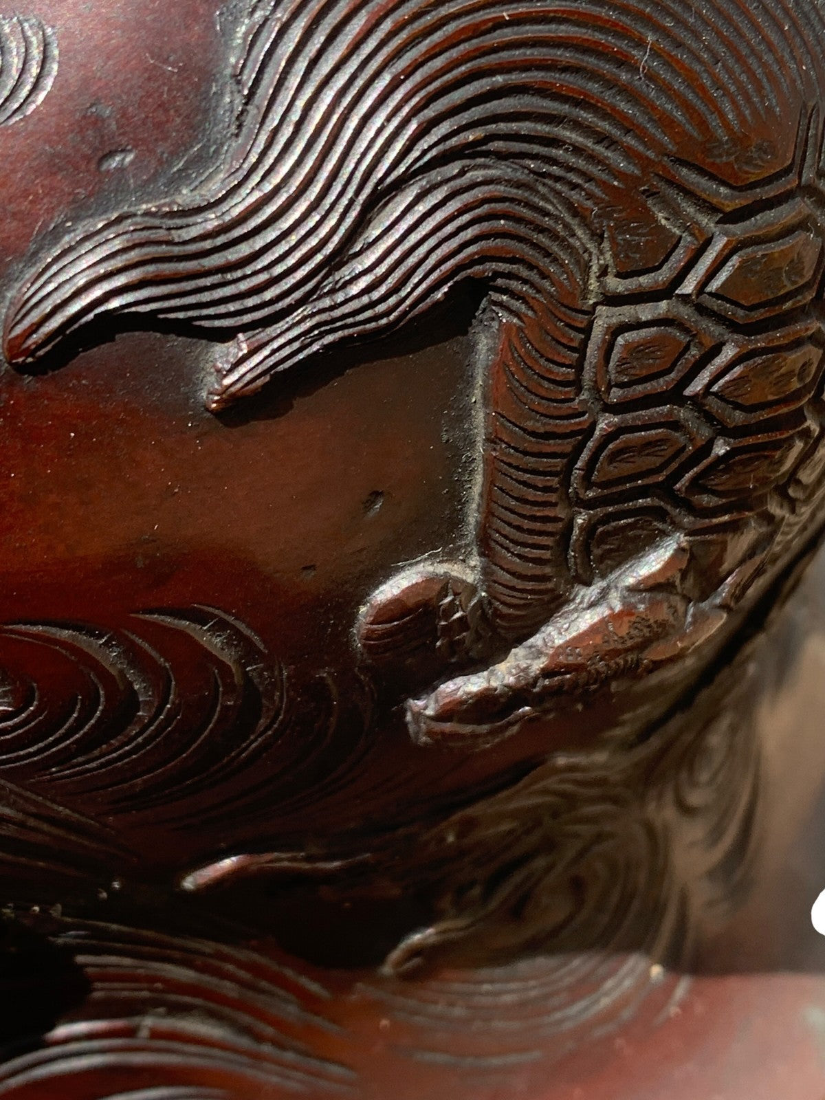 Antique Japanese Meiji Bronze Floor Lamp Base Oriental Dragon Turtle Light c1890