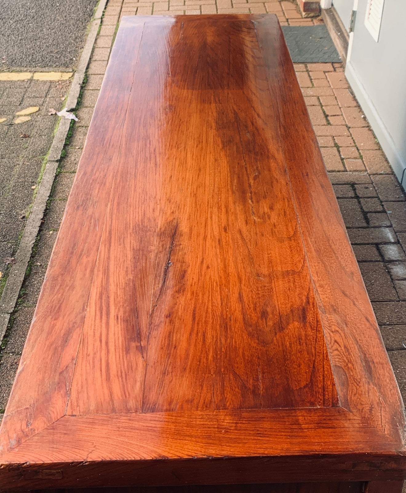 Antique Chinese Elm "Kang" Cabinet Low Long Sideboard Cupboard TV Media Console